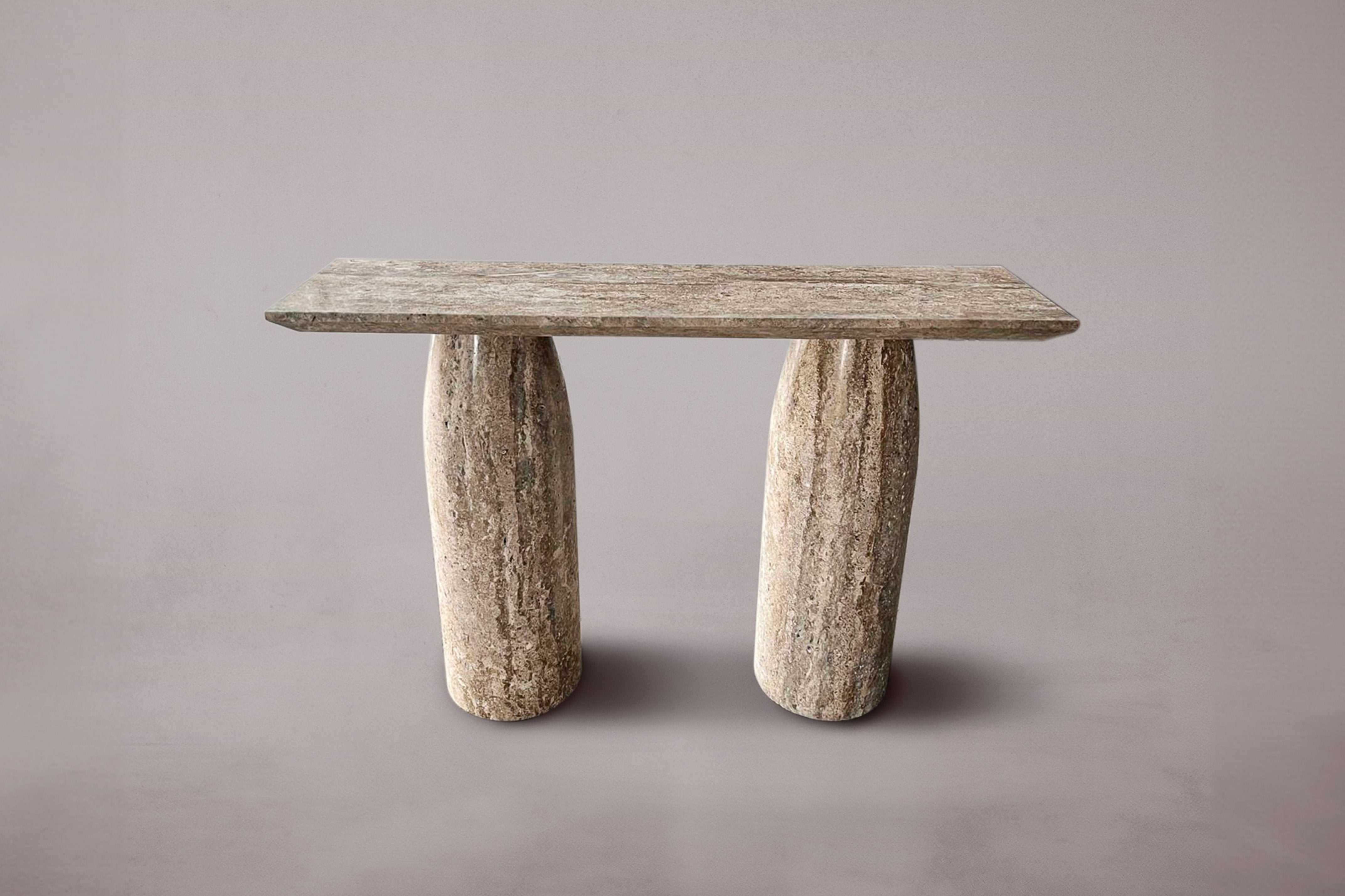 Serene Travertine Console Table