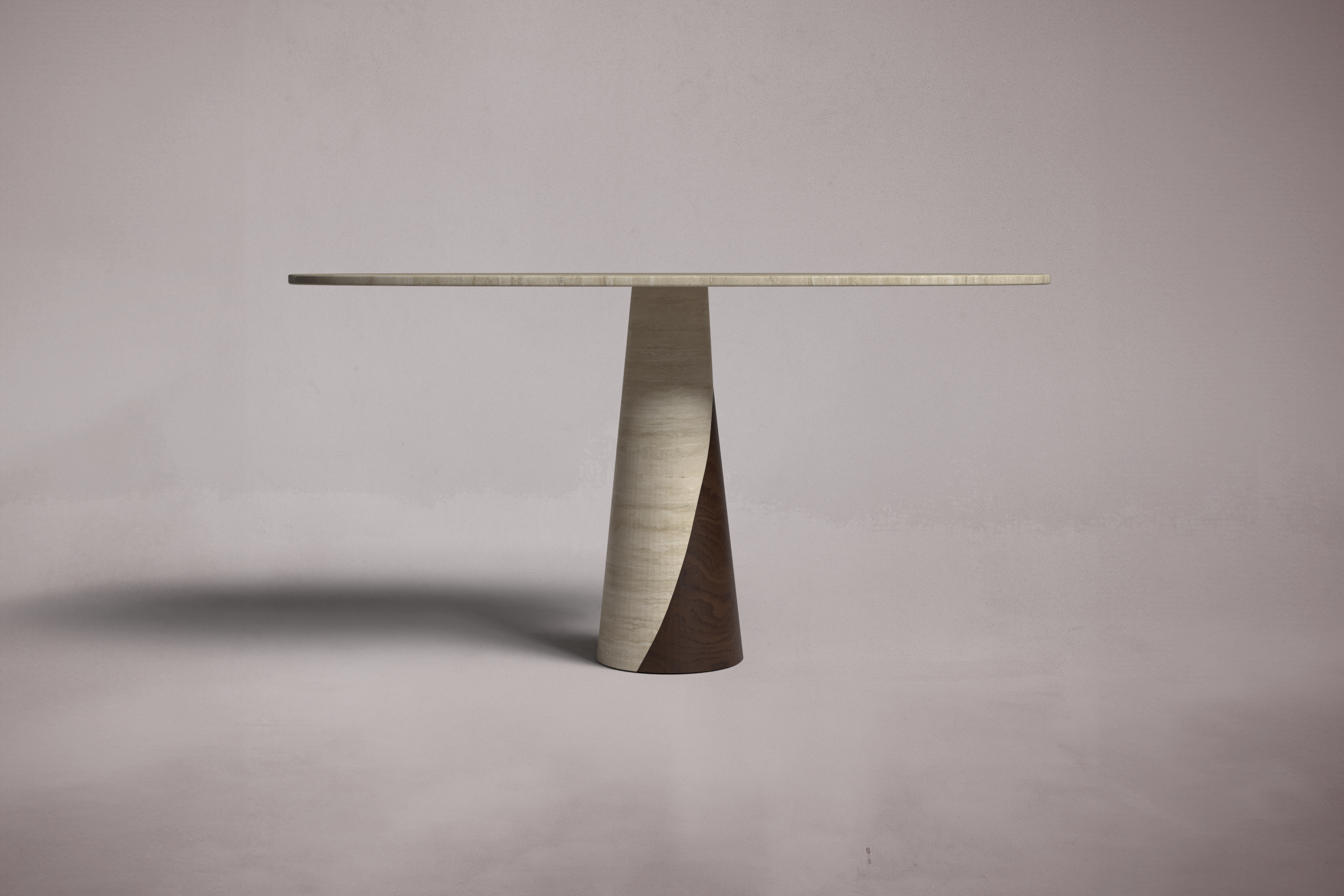 Yang Oval Travertine Dining Table