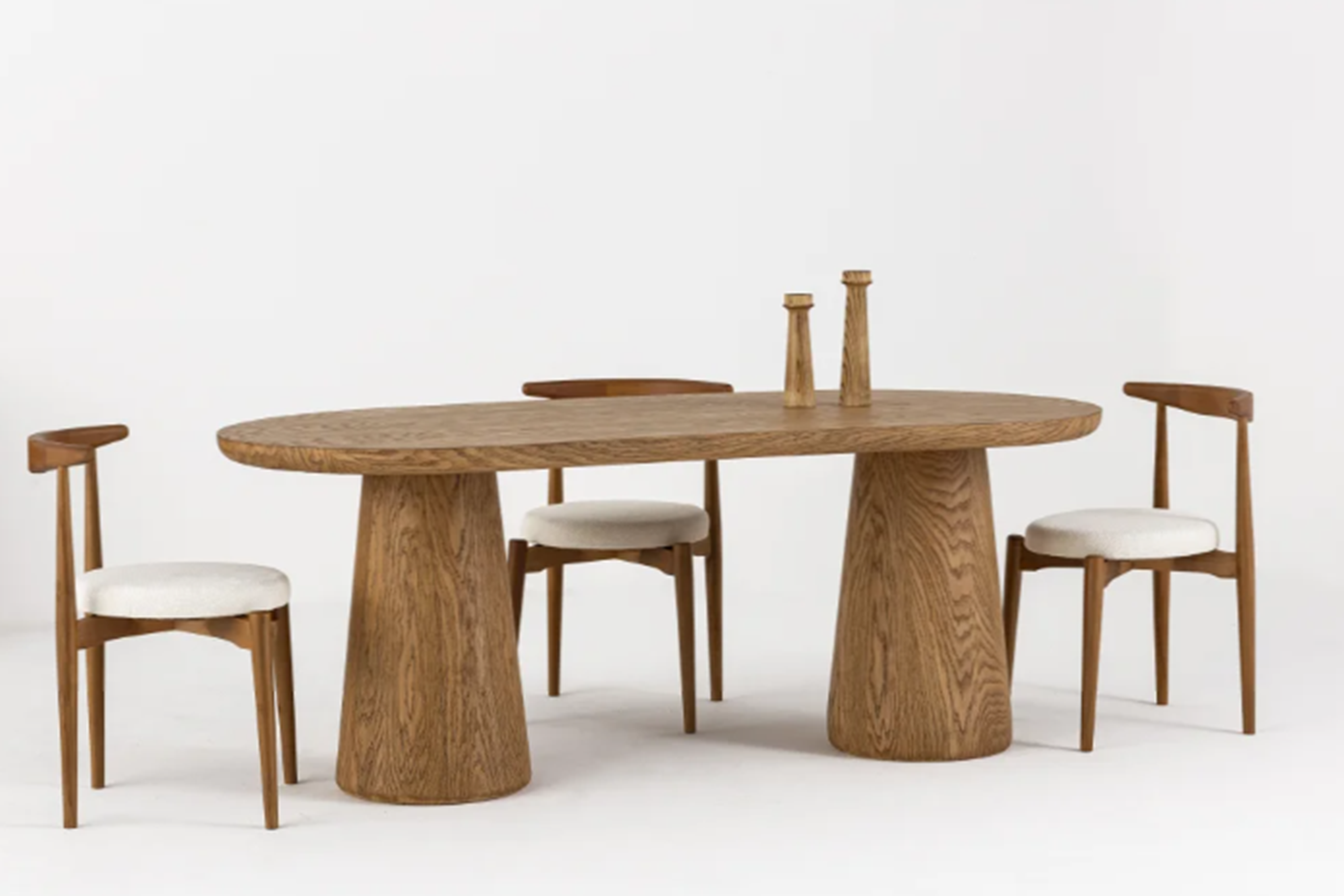 Solid Oak Oval Dining Table