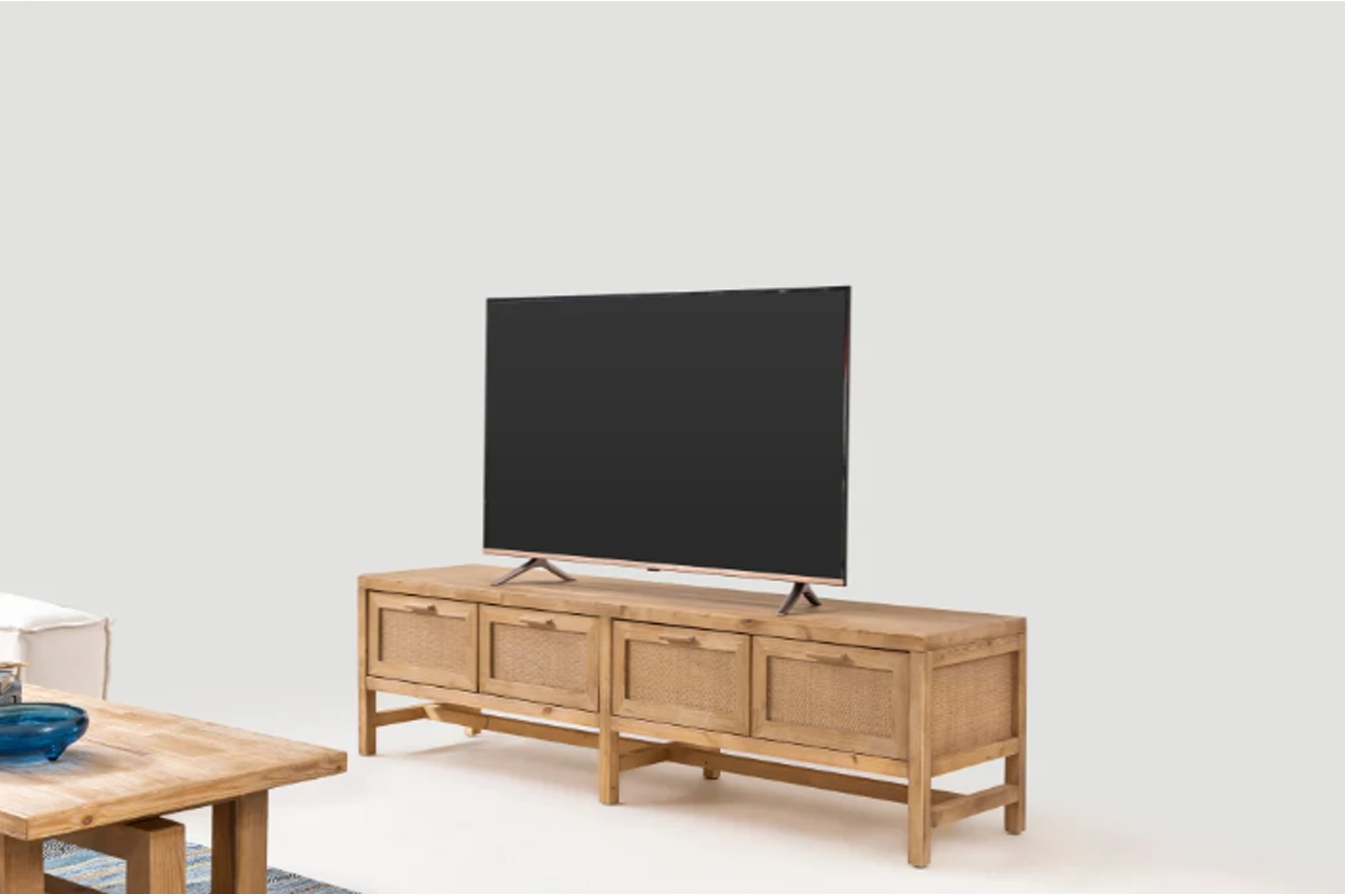 Solid Spruce Wood Media Console