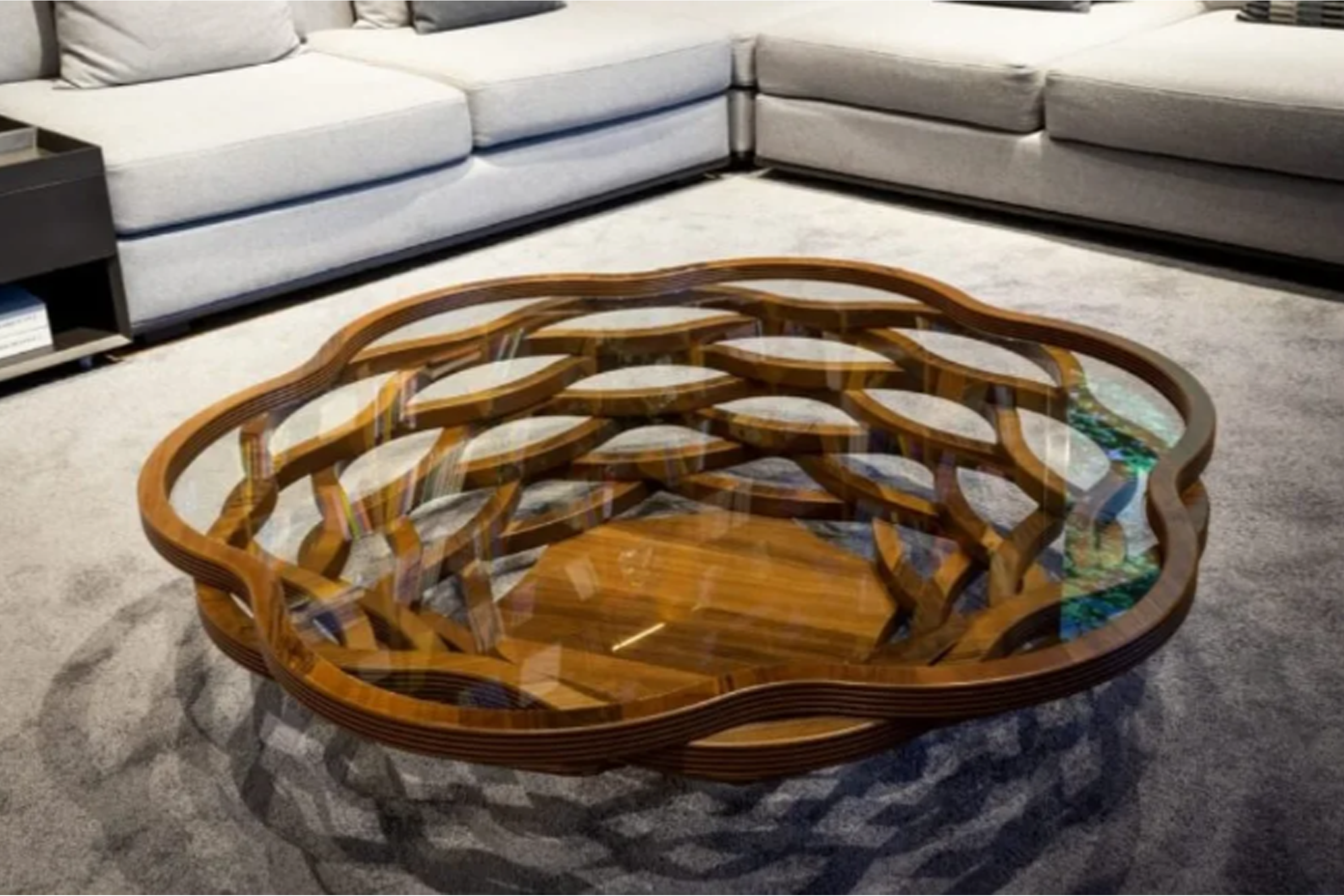 Branch Walnut Veneer Coffee Table