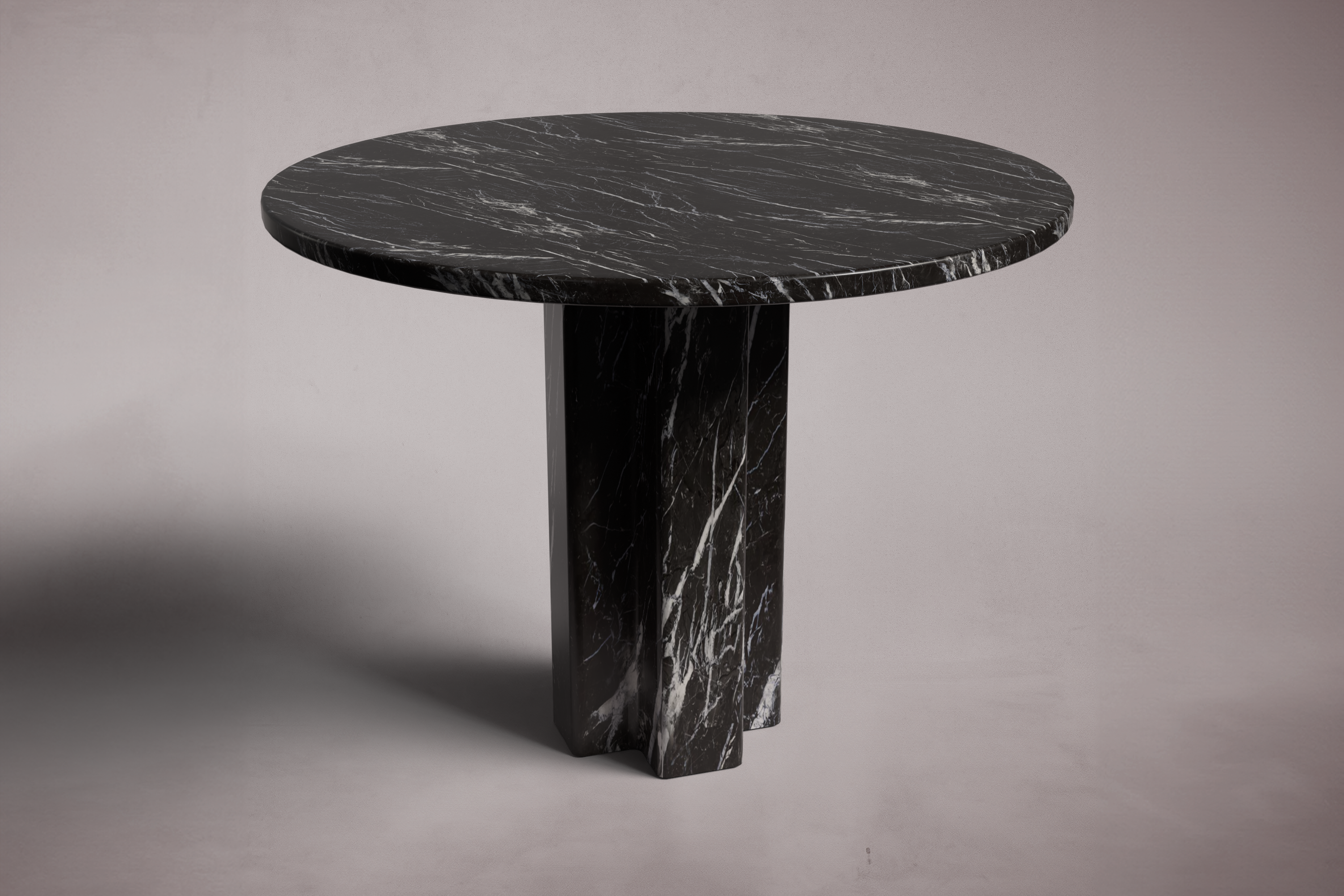 Arti Alexander Black Marble Round Dining Table