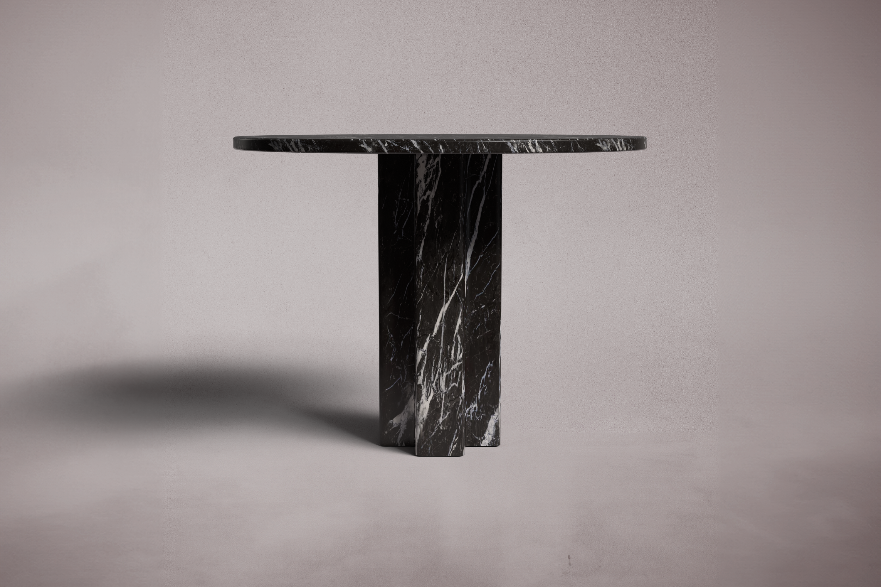 Arti Alexander Black Marble Round Dining Table