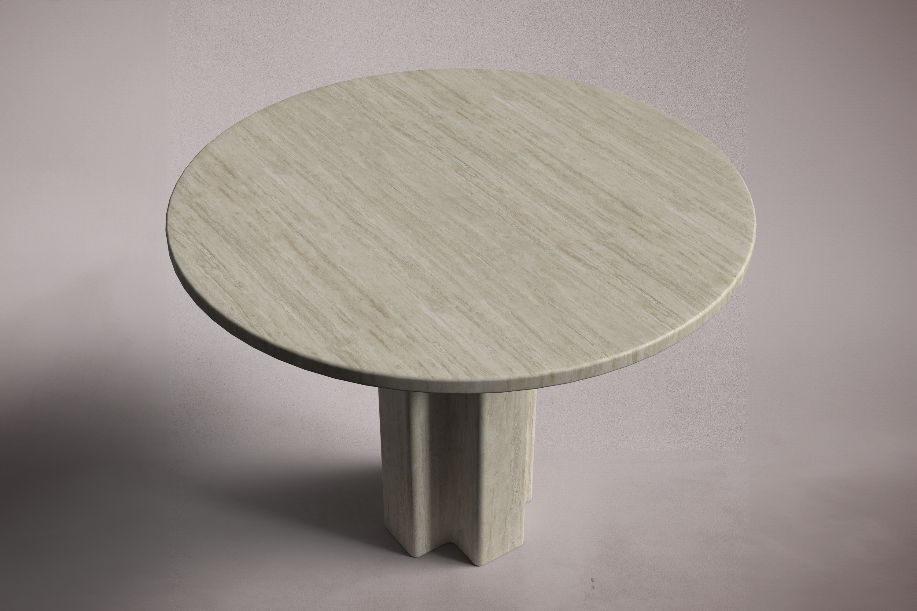 Arti Travertine Round Dining Table