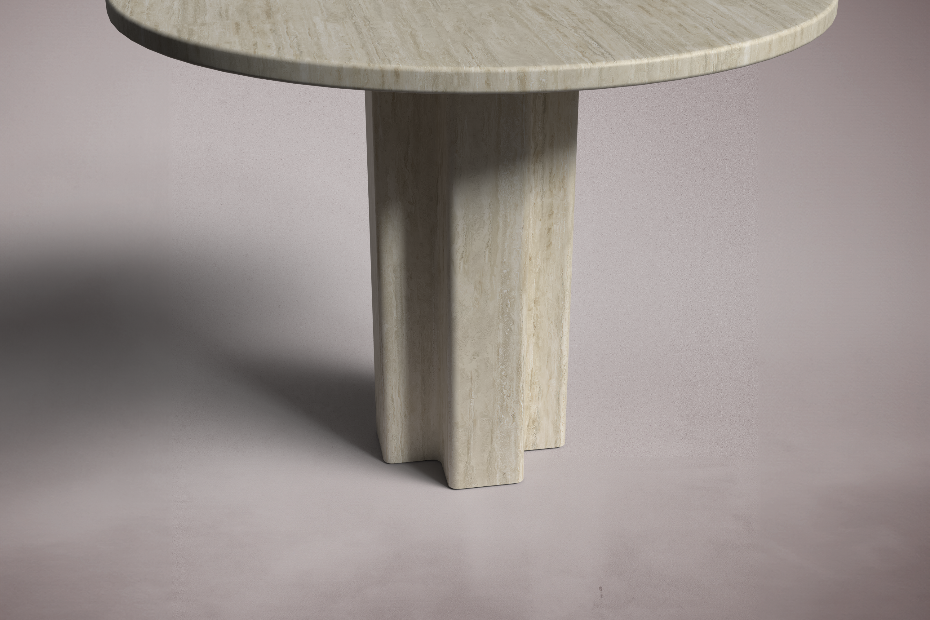 Arti Travertine Round Dining Table