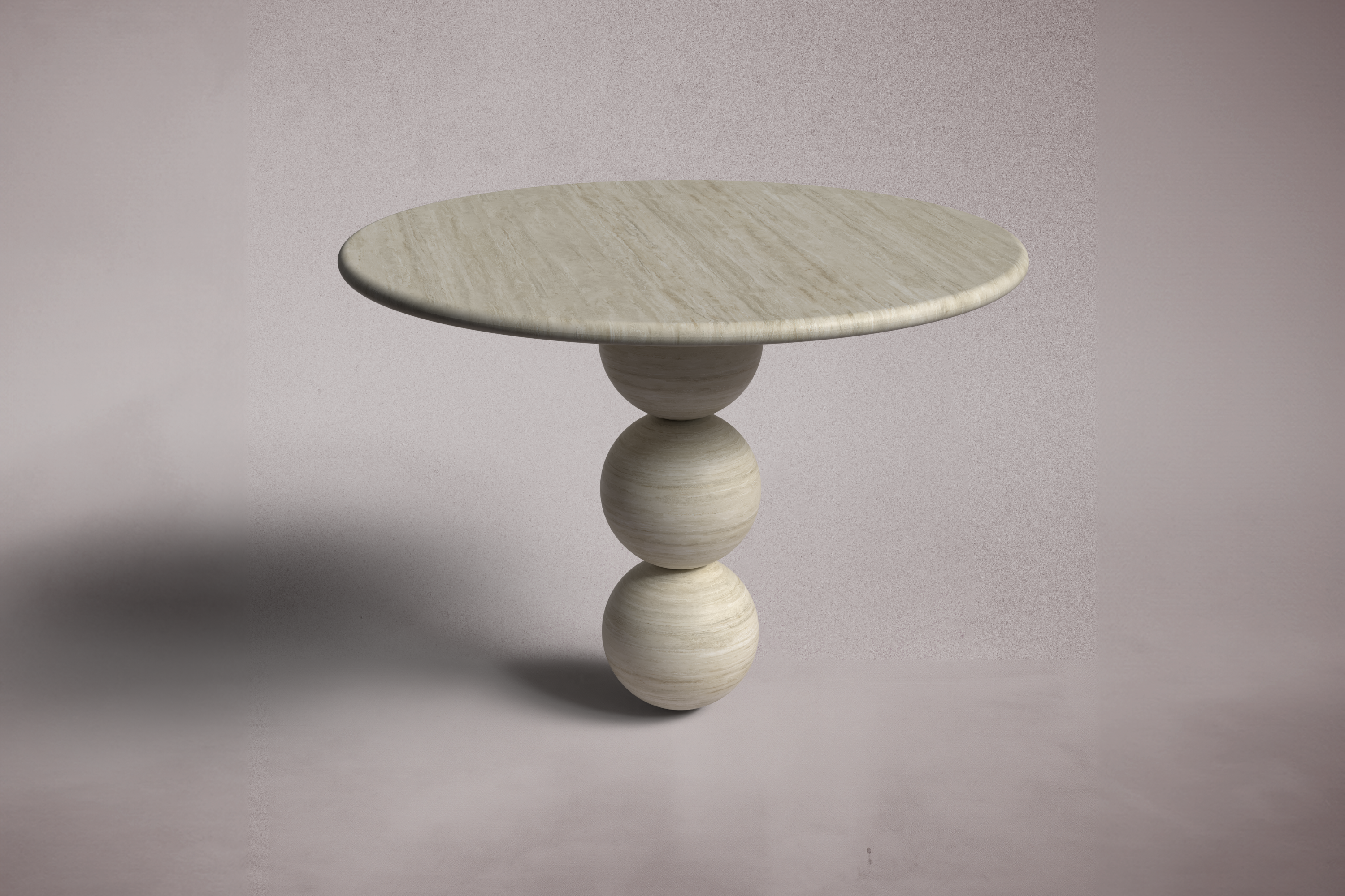 Cess Travertine Round Dining Table