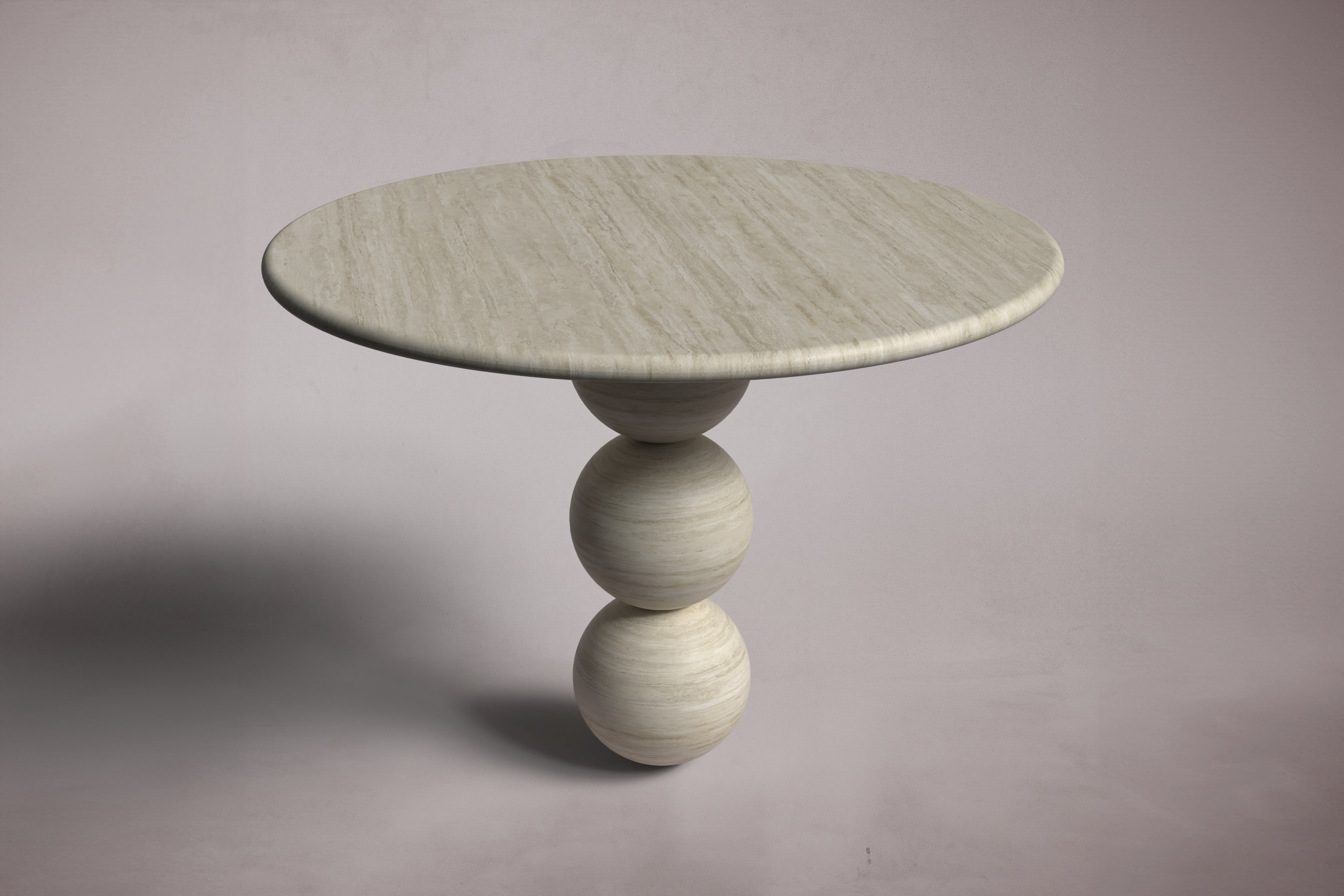 Cess Travertine Round Dining Table