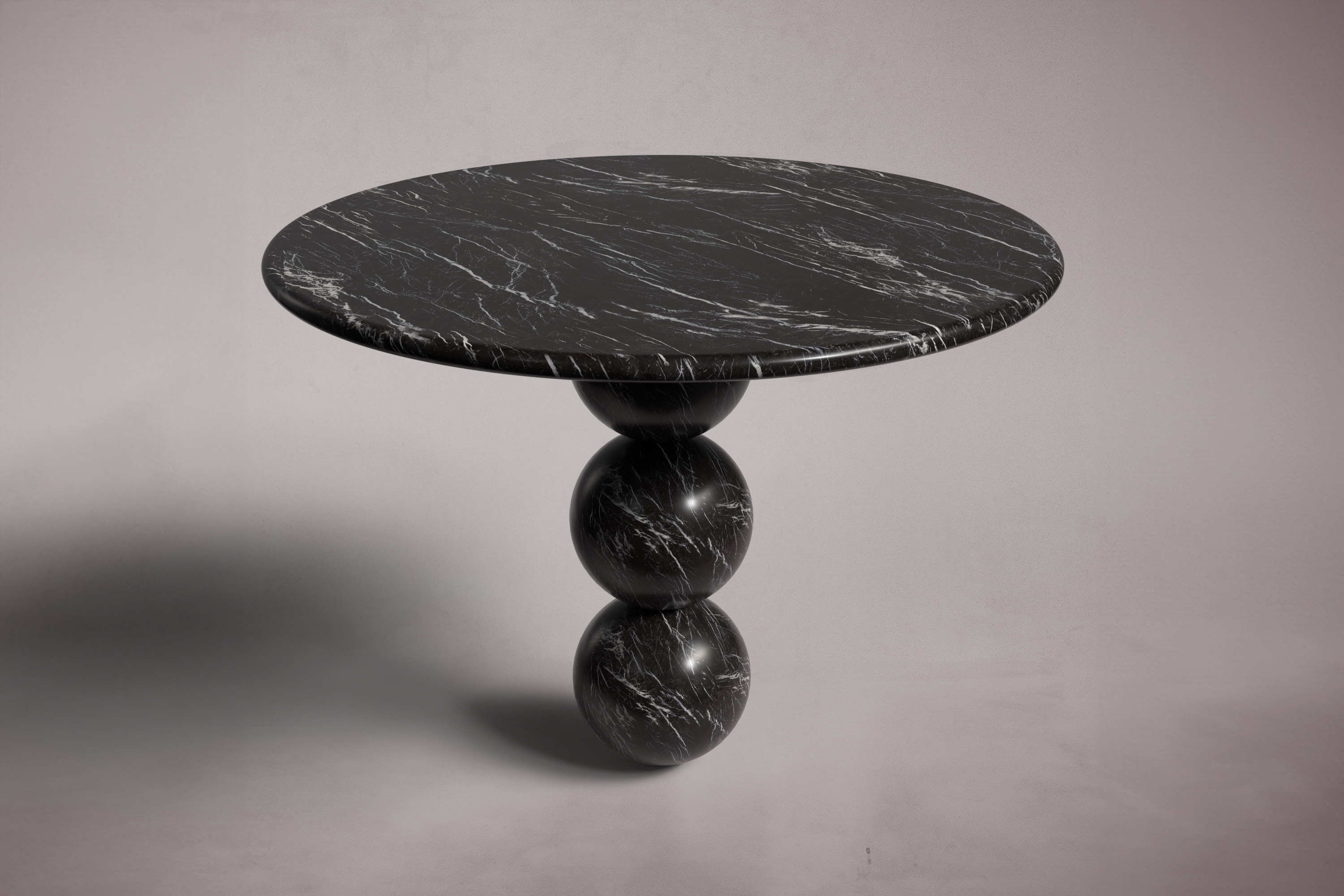 Cess Italian Carrara Marble Round Dining Table