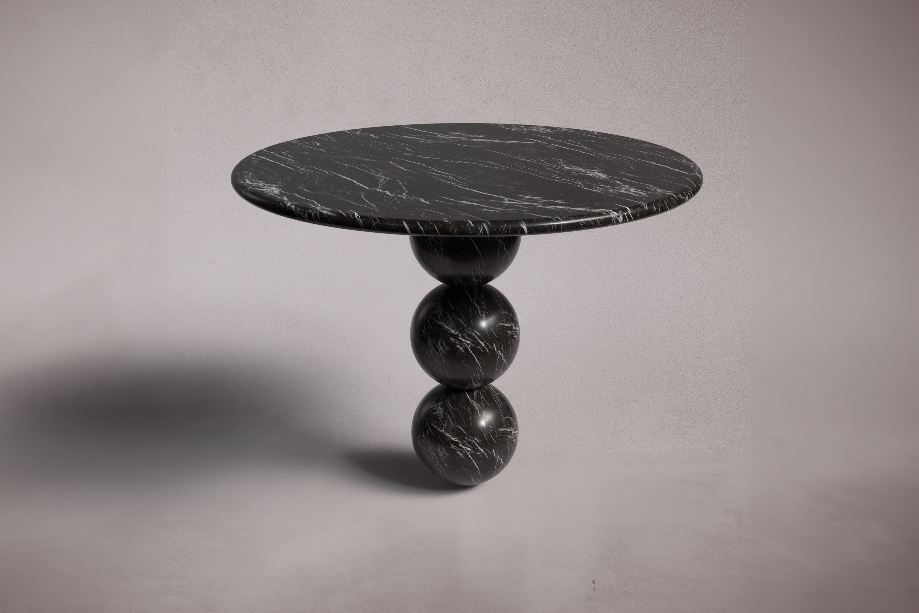 Cess Alexander Black Marble Round Dining Table