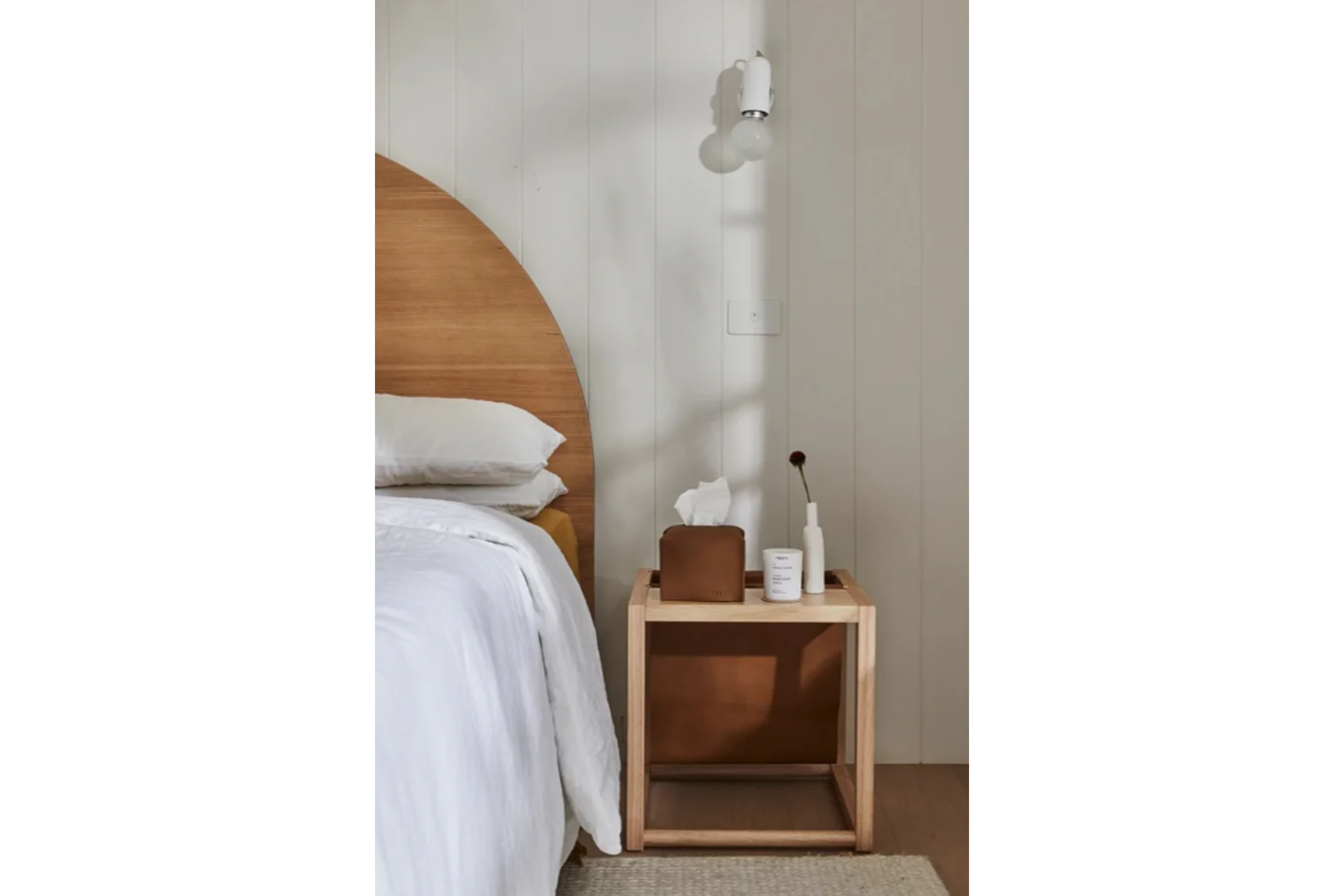 Solid Spruce Wood Nightstand & Side Table