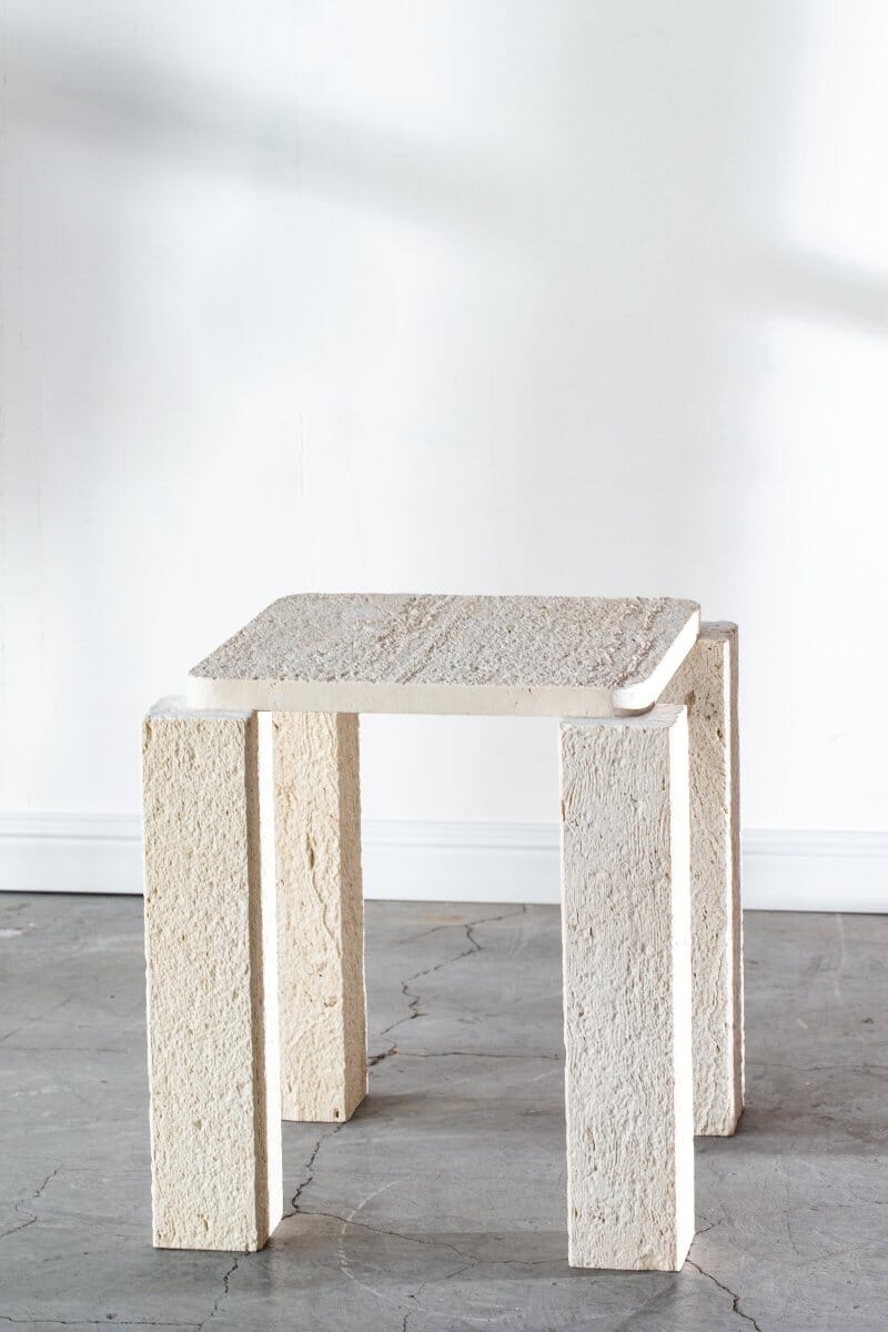 Barta Travertine Side Table