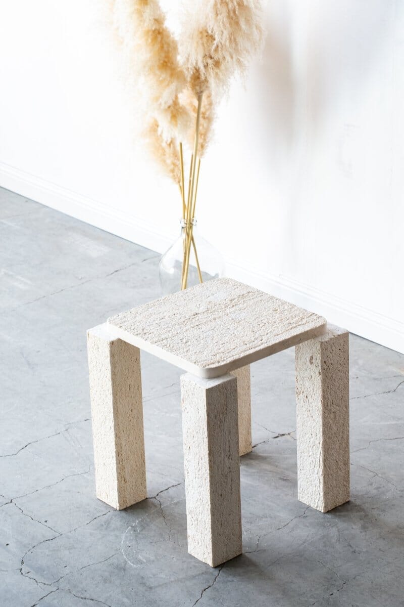 Barta Travertine Side Table