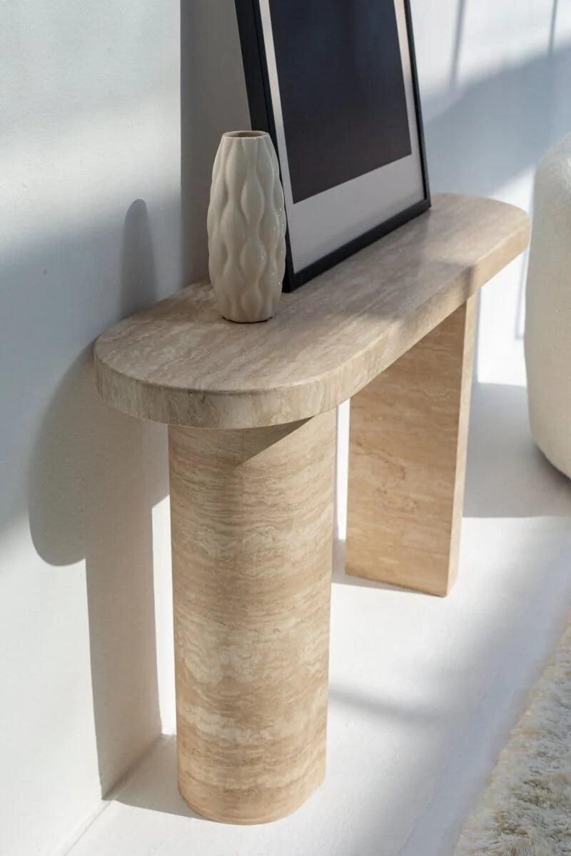 Mira Travertine Console Table