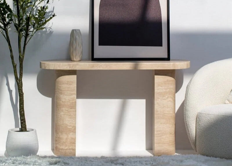 Mira Travertine Console Table