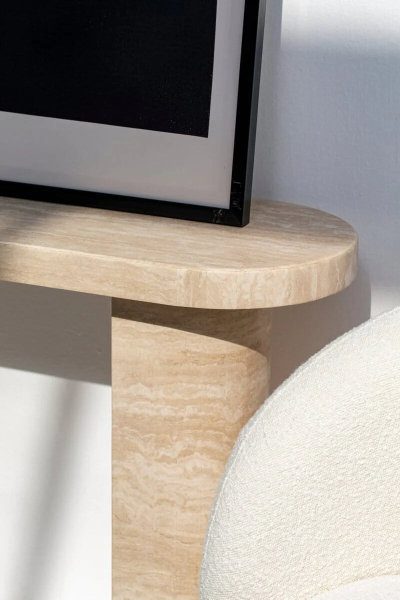 Mira Travertine Console Table