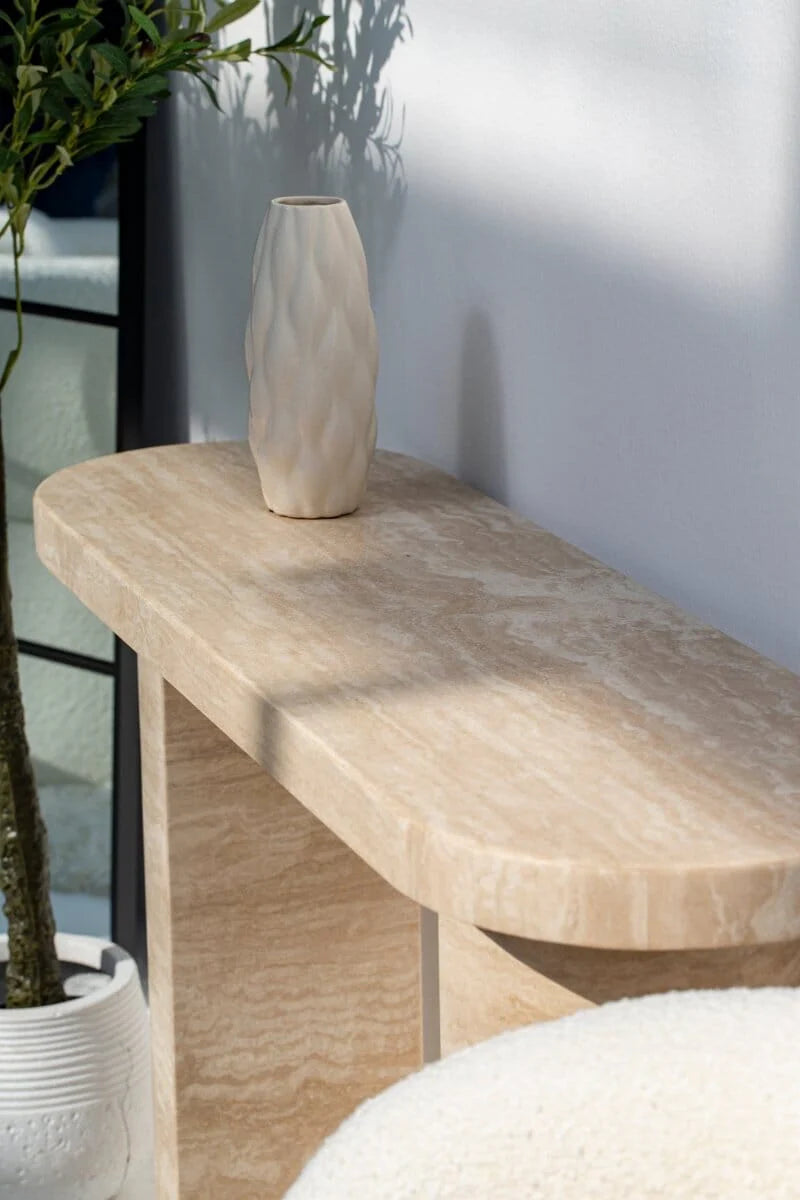 Mira Travertine Console Table