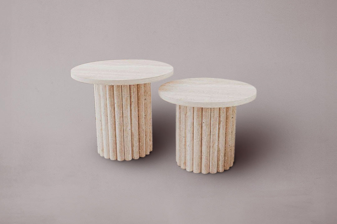 Raye Travertine Side Table