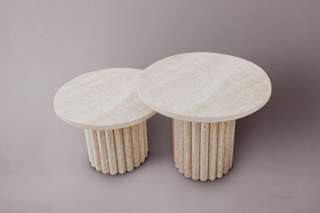 Raye Travertine Side Table