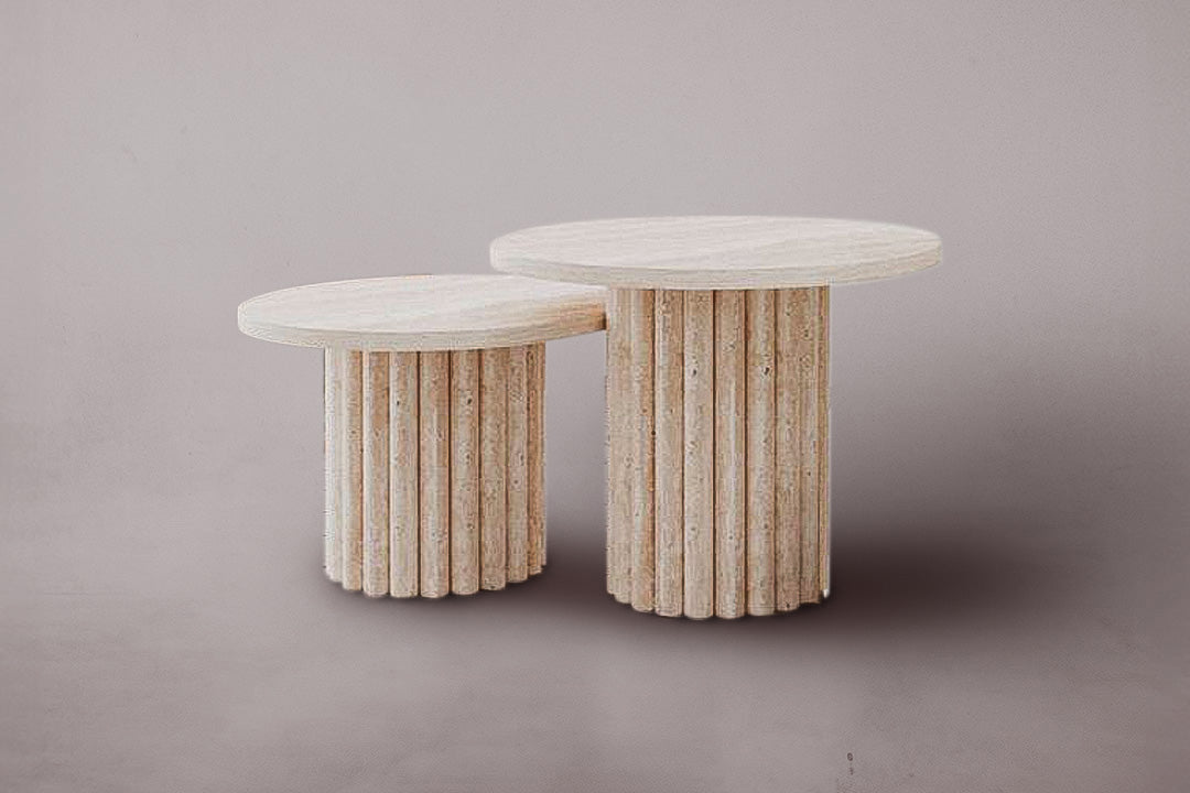 Raye Travertine Side Table