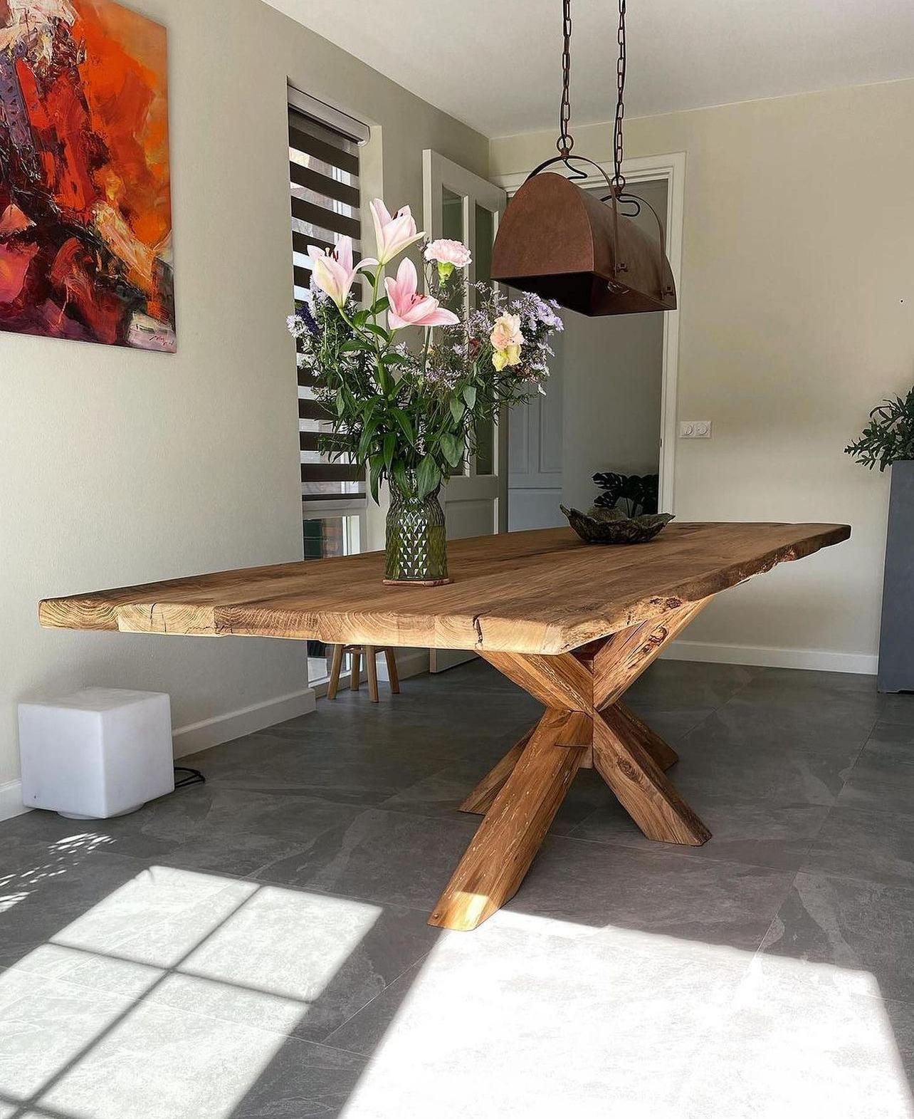 Nested Rustic Old Wood Dining Table