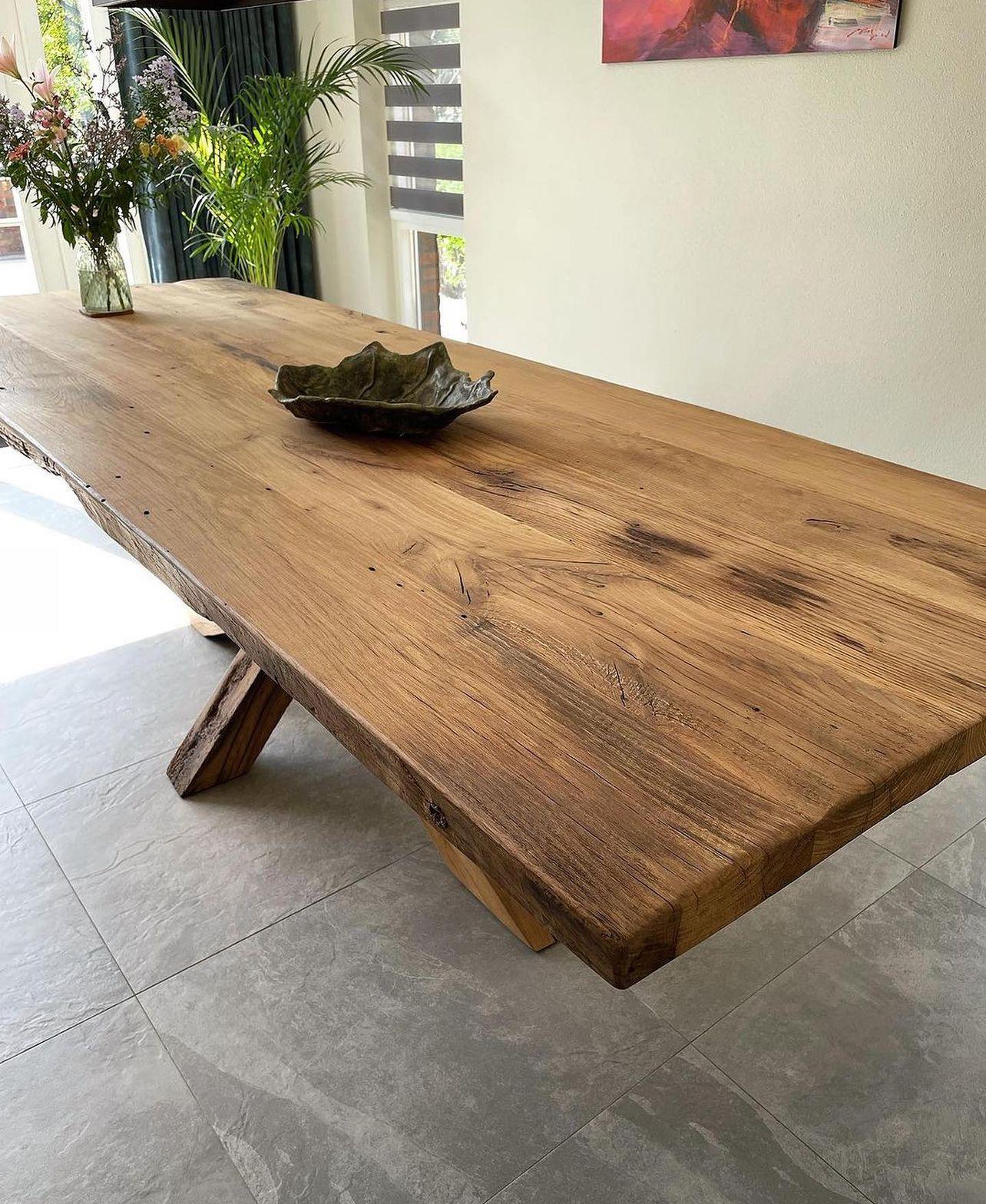 Nested Rustic Old Wood Dining Table