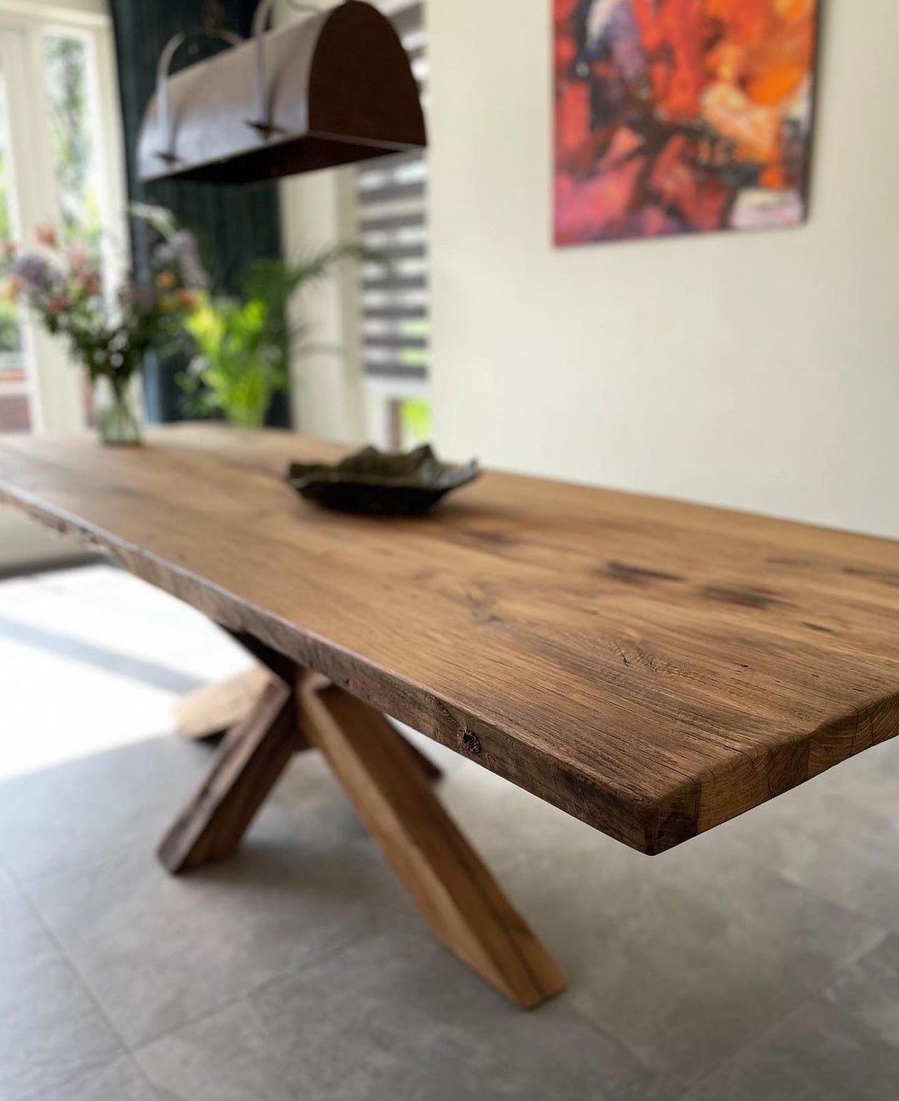 Nested Rustic Old Wood Dining Table