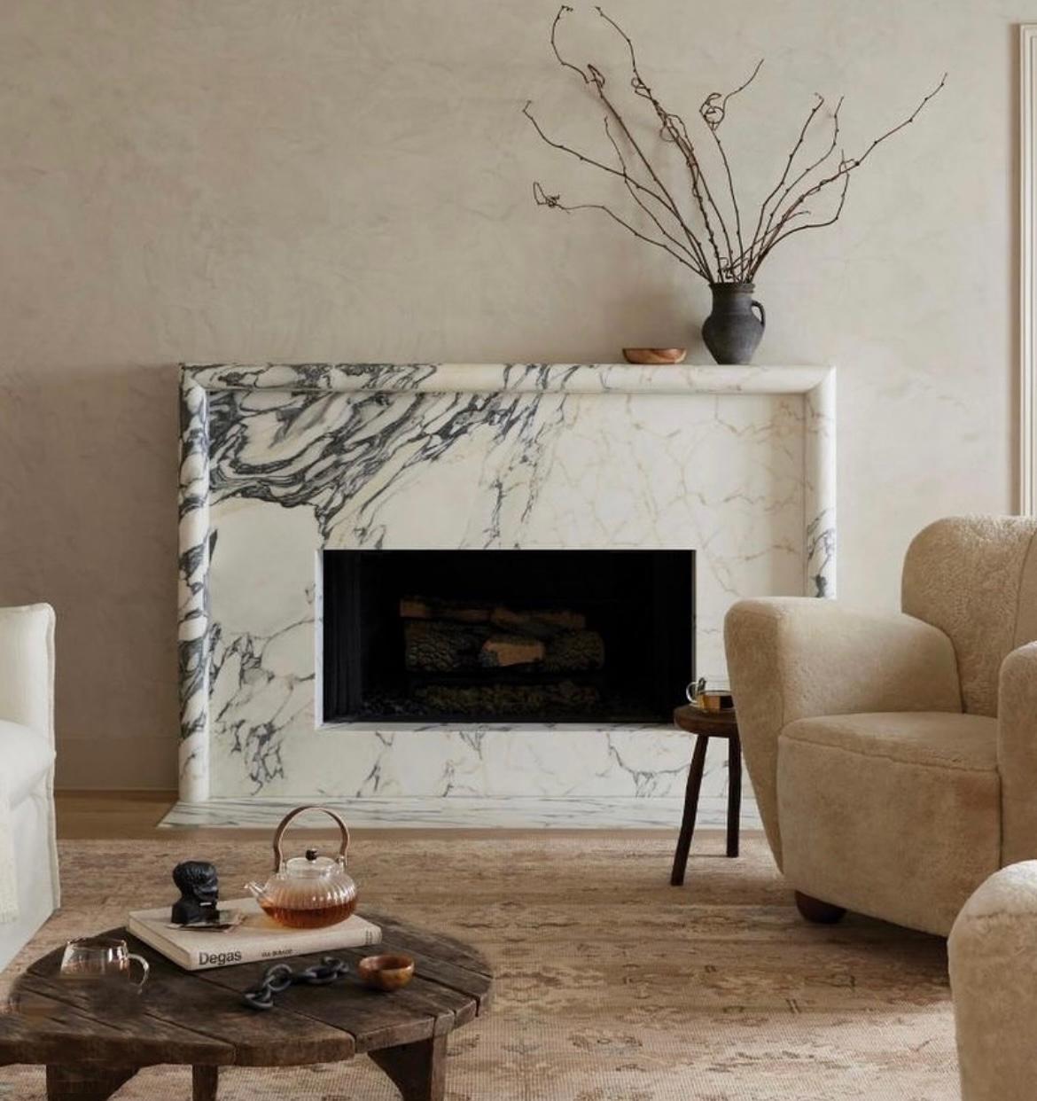 Calacatta  Marble Fireplace Mantel