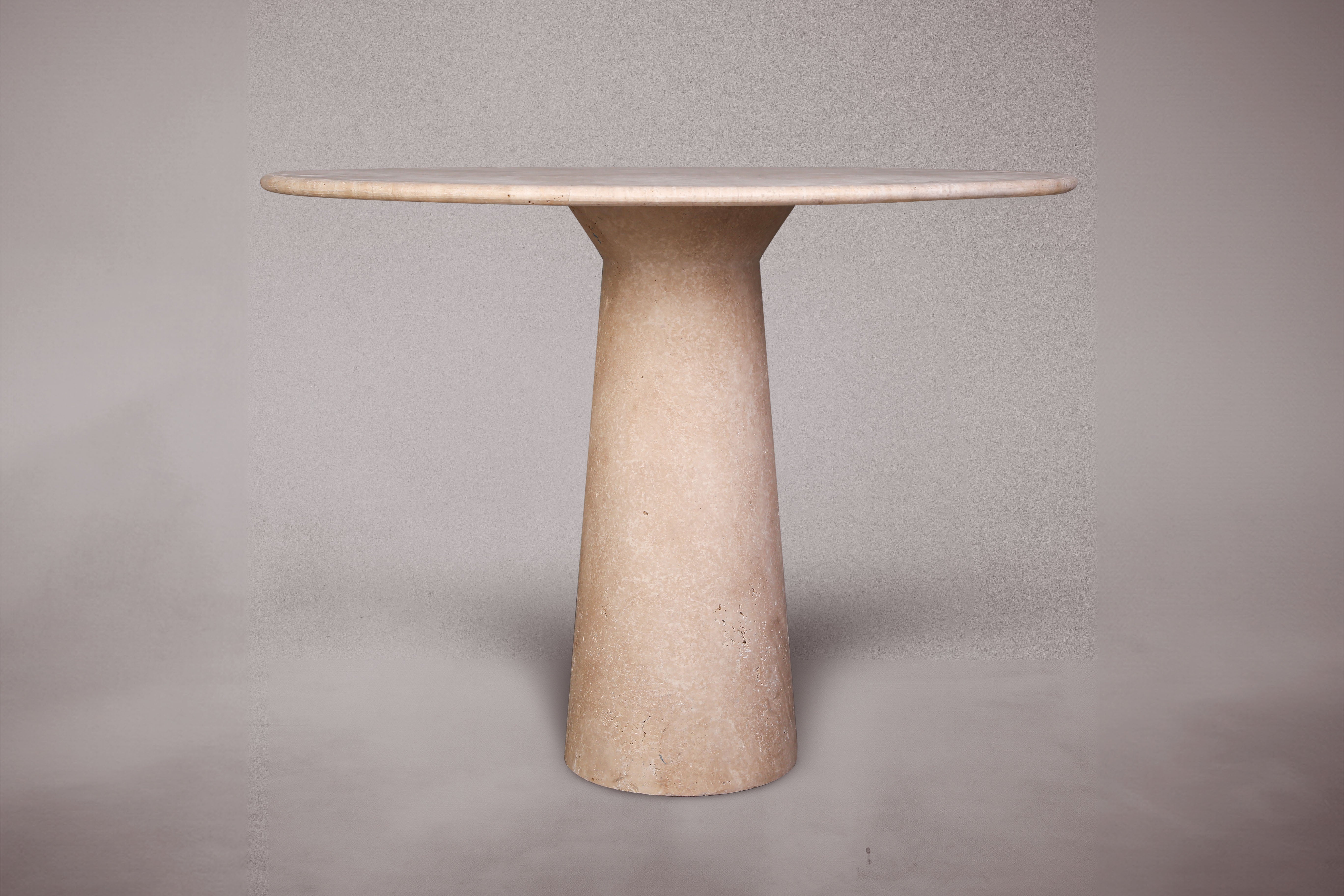 Le Cou Travertine Round Dining Table