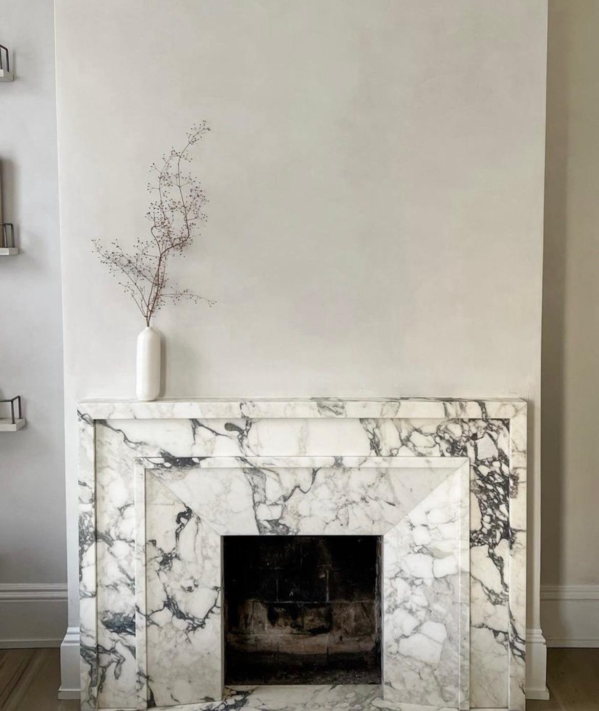 Calacatta Ocean Marble Fireplace Mantel