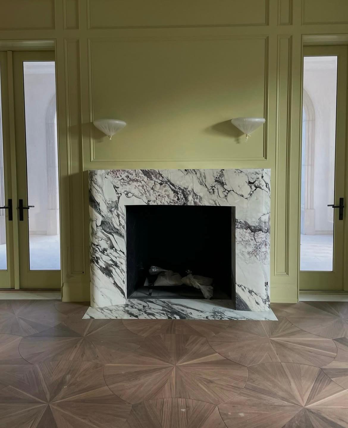 Calacatta Viola Marble Fireplace Mantel