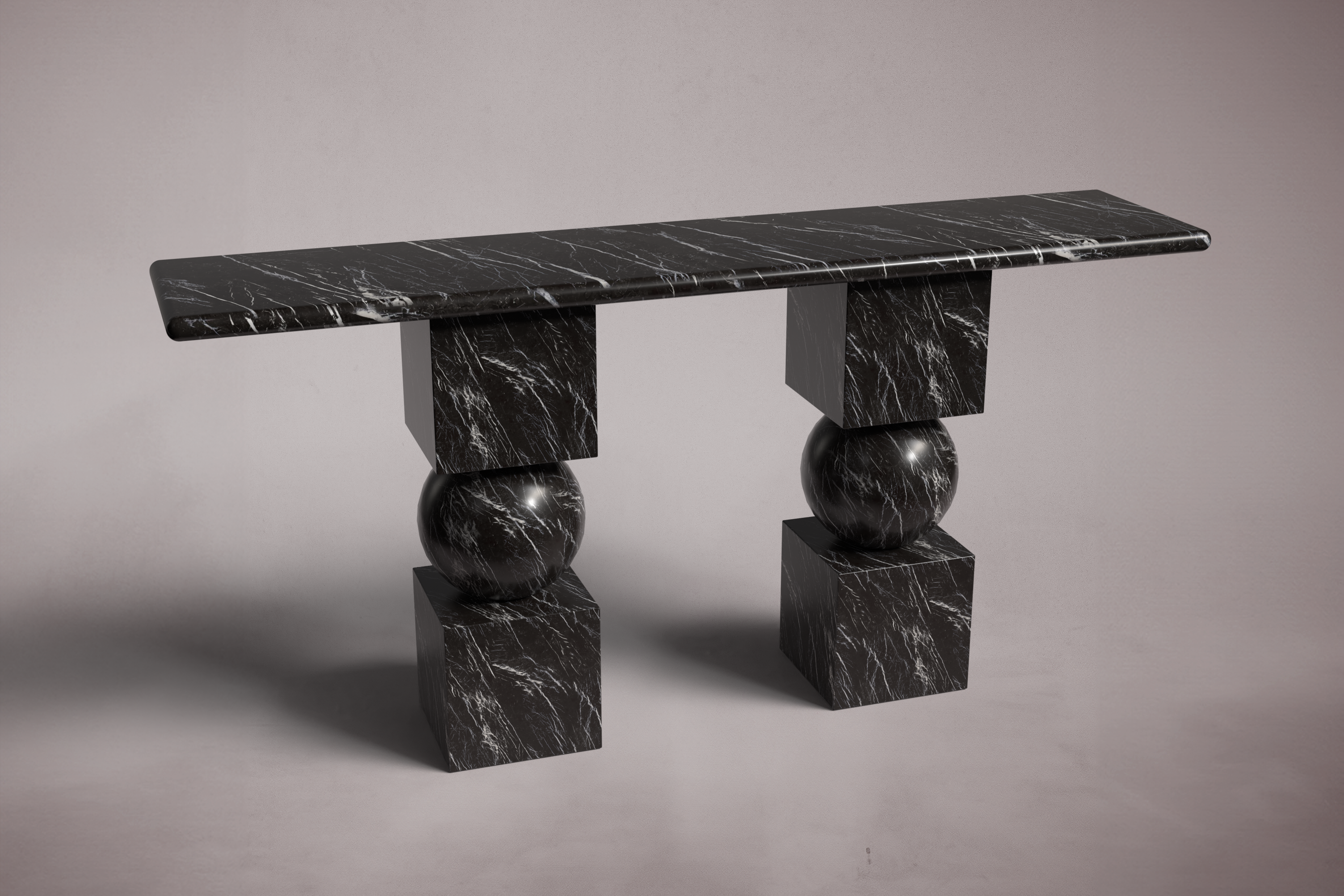 Axis Alexander Black Marble Console Table