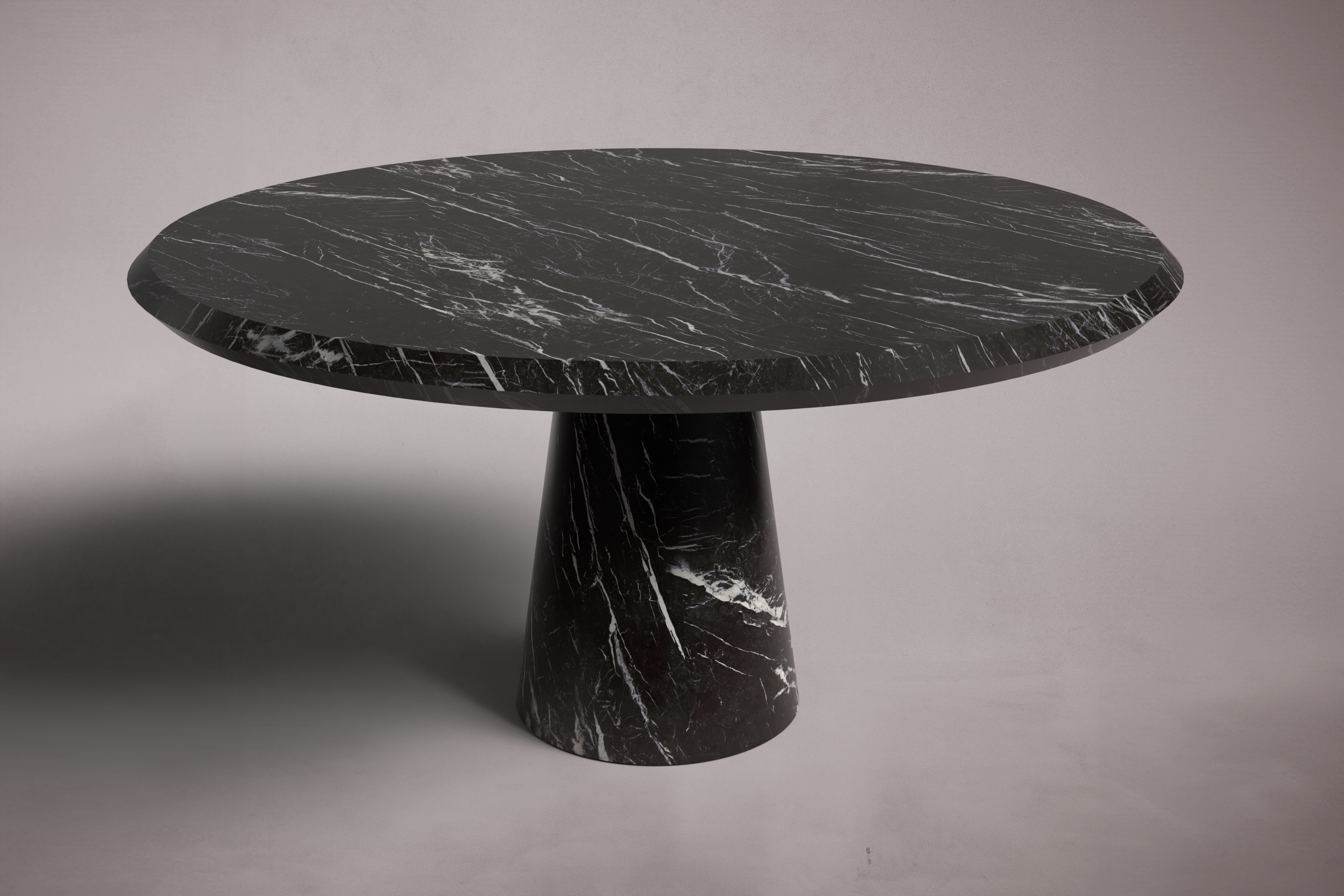 Castle Alexander Black Marble Round Dining Table