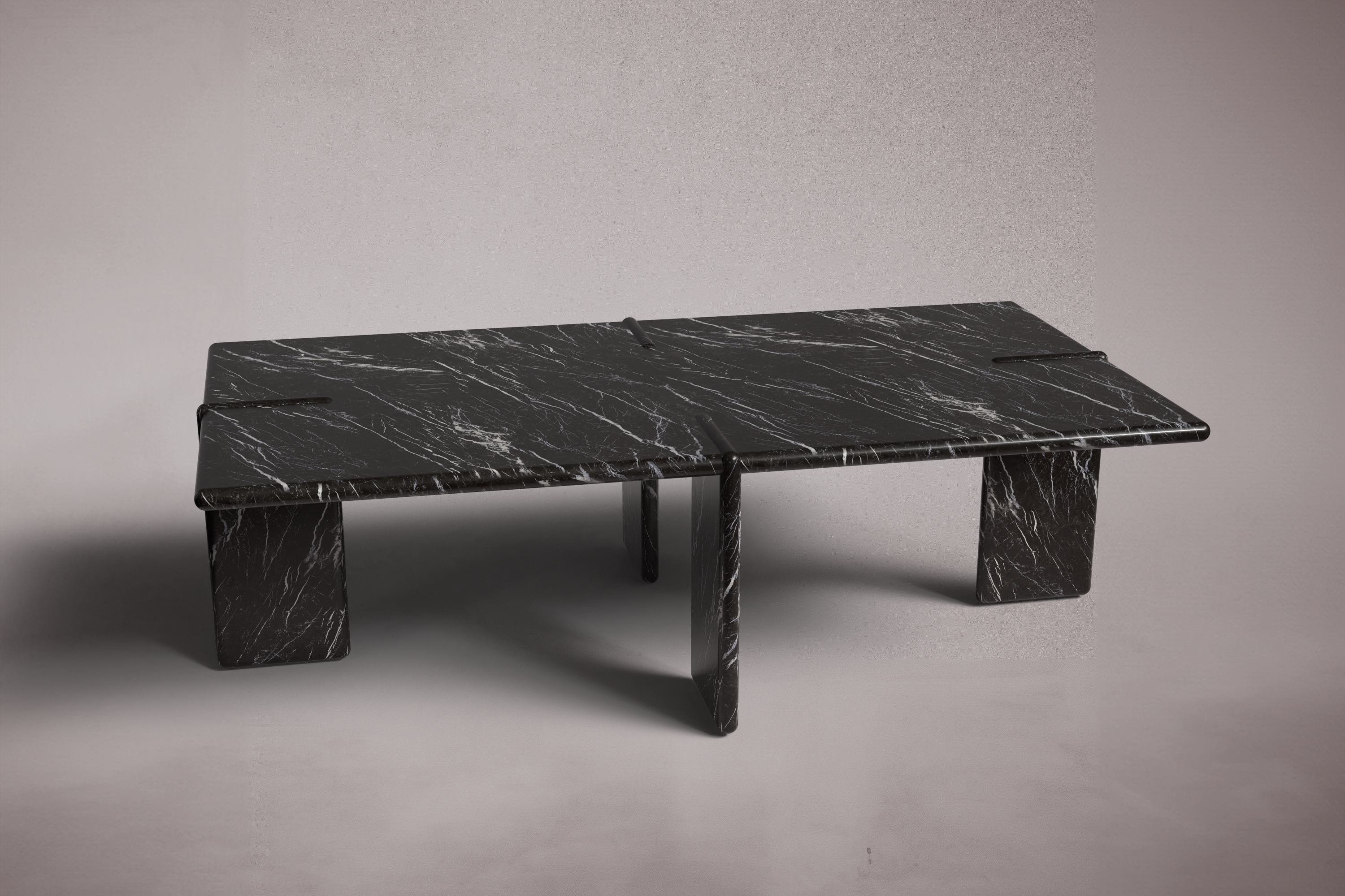 Luna Rectangular Alexander Black Marble Coffee Table