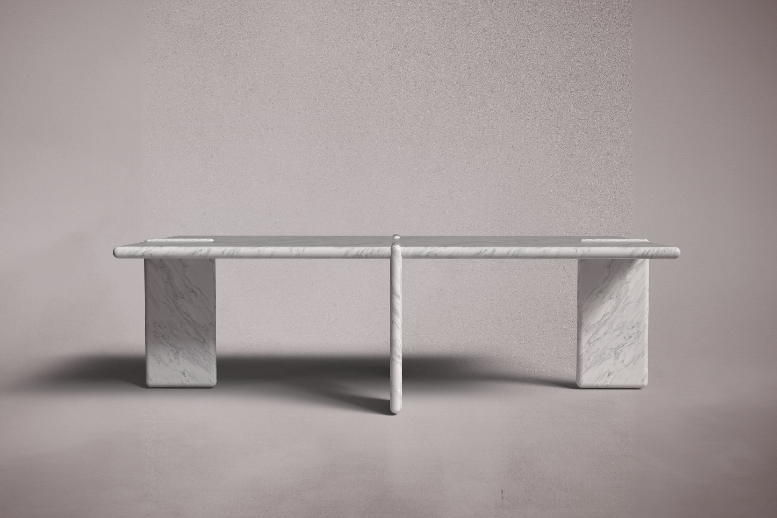 Luna Rectangular Italian Carrara Marble Coffee Table