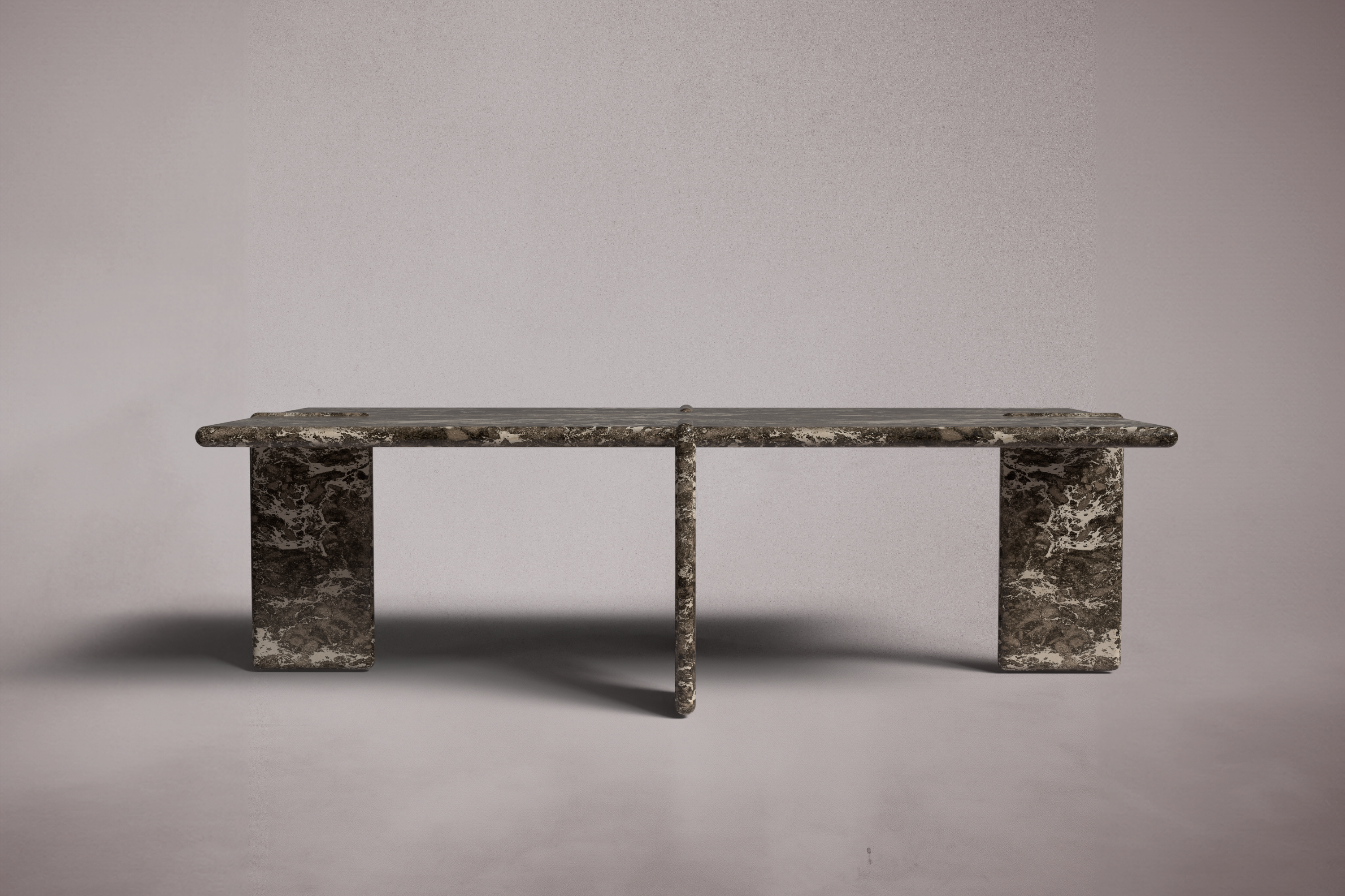 Luna Rectangular Emperador Dark Marble Coffee Table