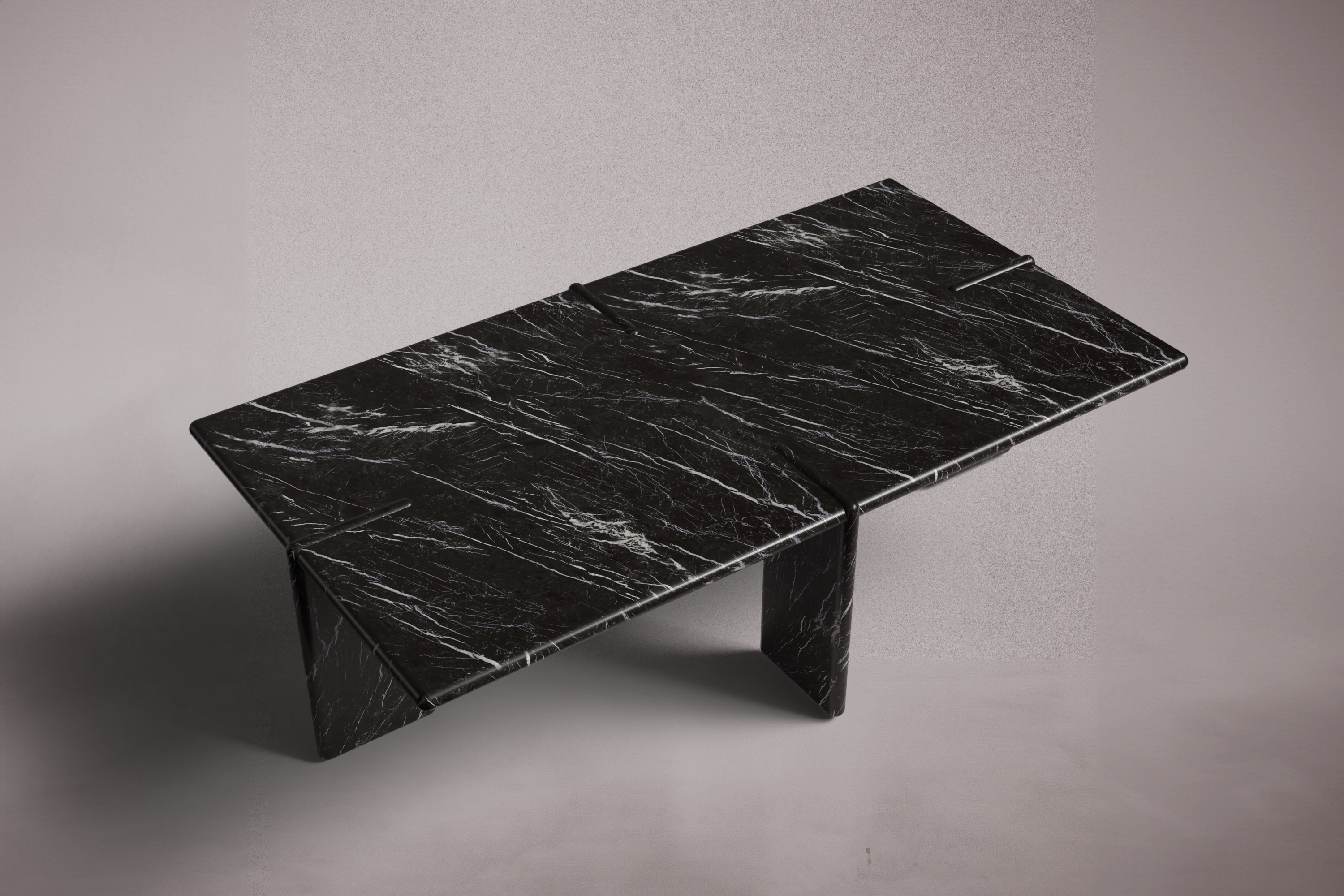 Luna Rectangular Alexander Black Marble Coffee Table