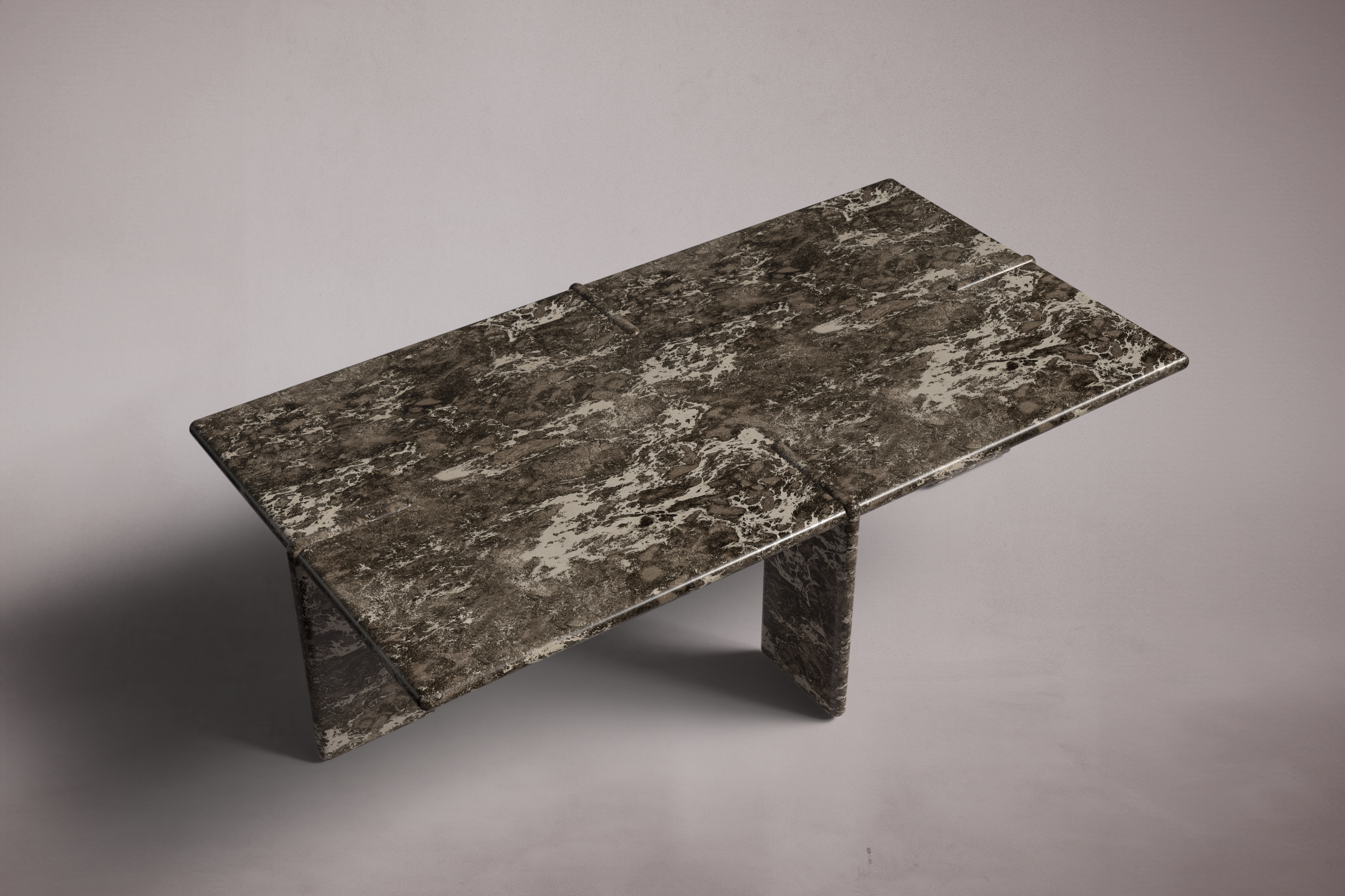 Luna Rectangular Emperador Dark Marble Coffee Table