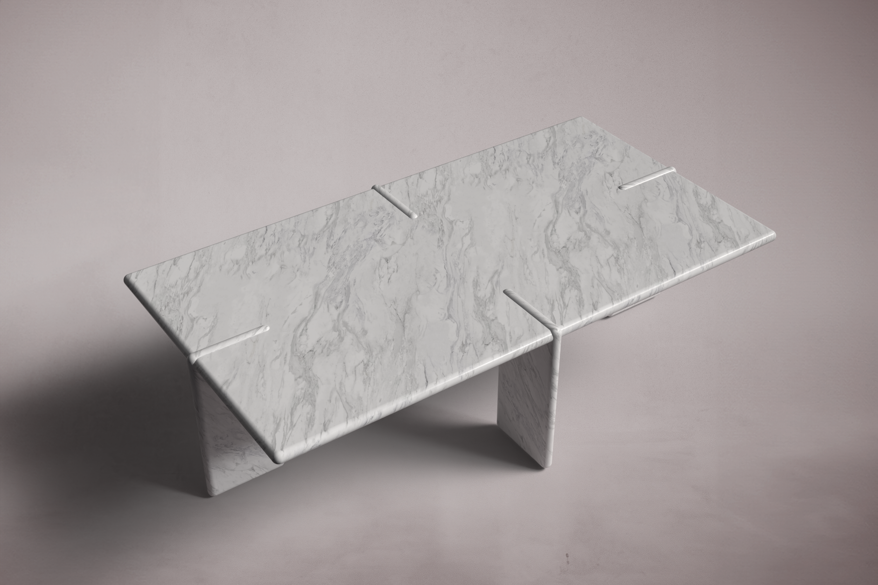 Luna Rectangular Italian Carrara Marble Coffee Table