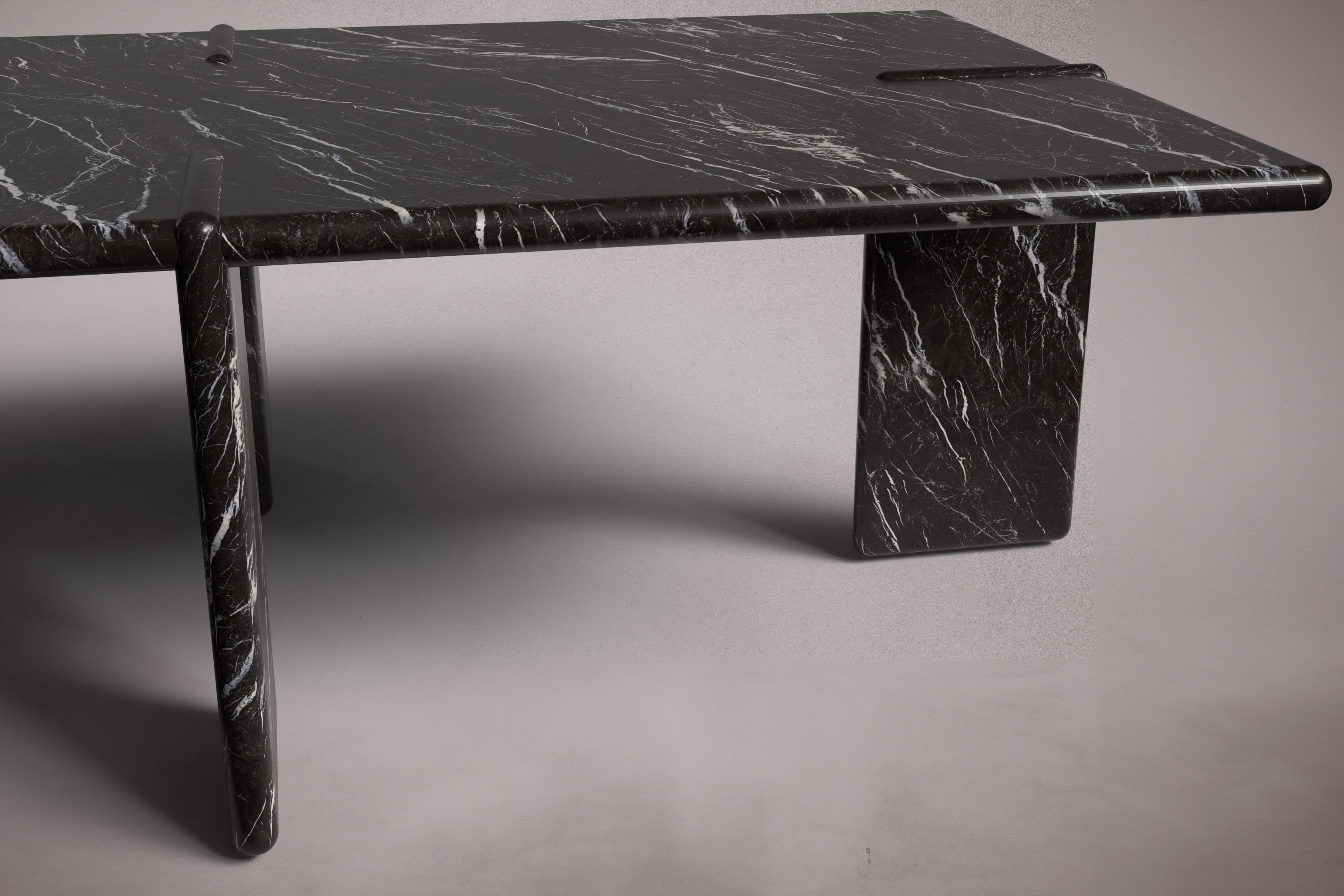 Luna Rectangular Rosso Levanto Marble Coffee Table