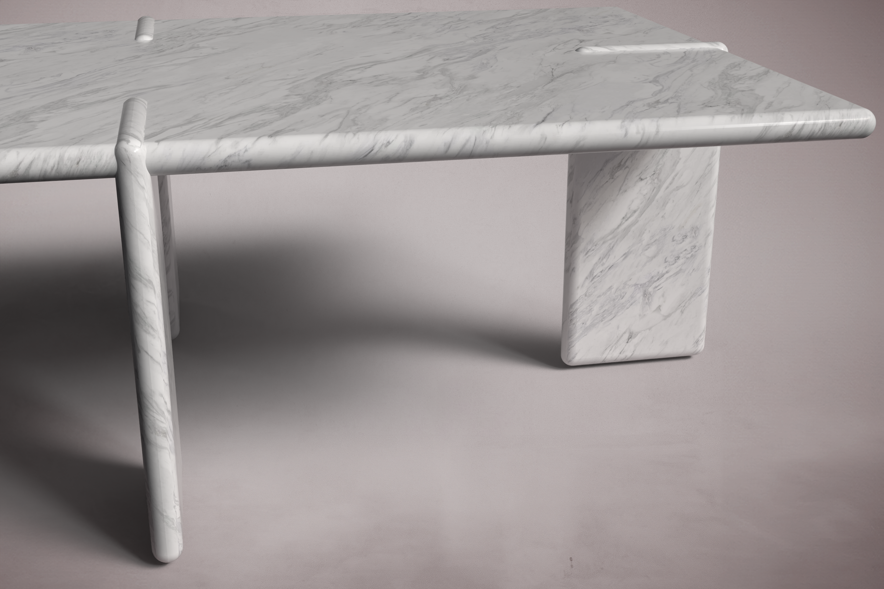 Luna Rectangular Rosso Levanto Marble Coffee Table