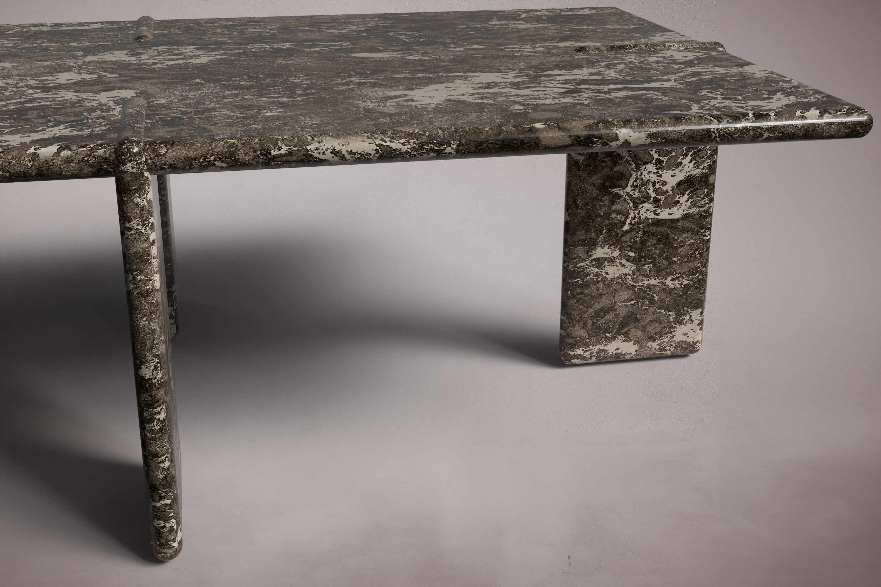 Luna Rectangular Rosso Levanto Marble Coffee Table