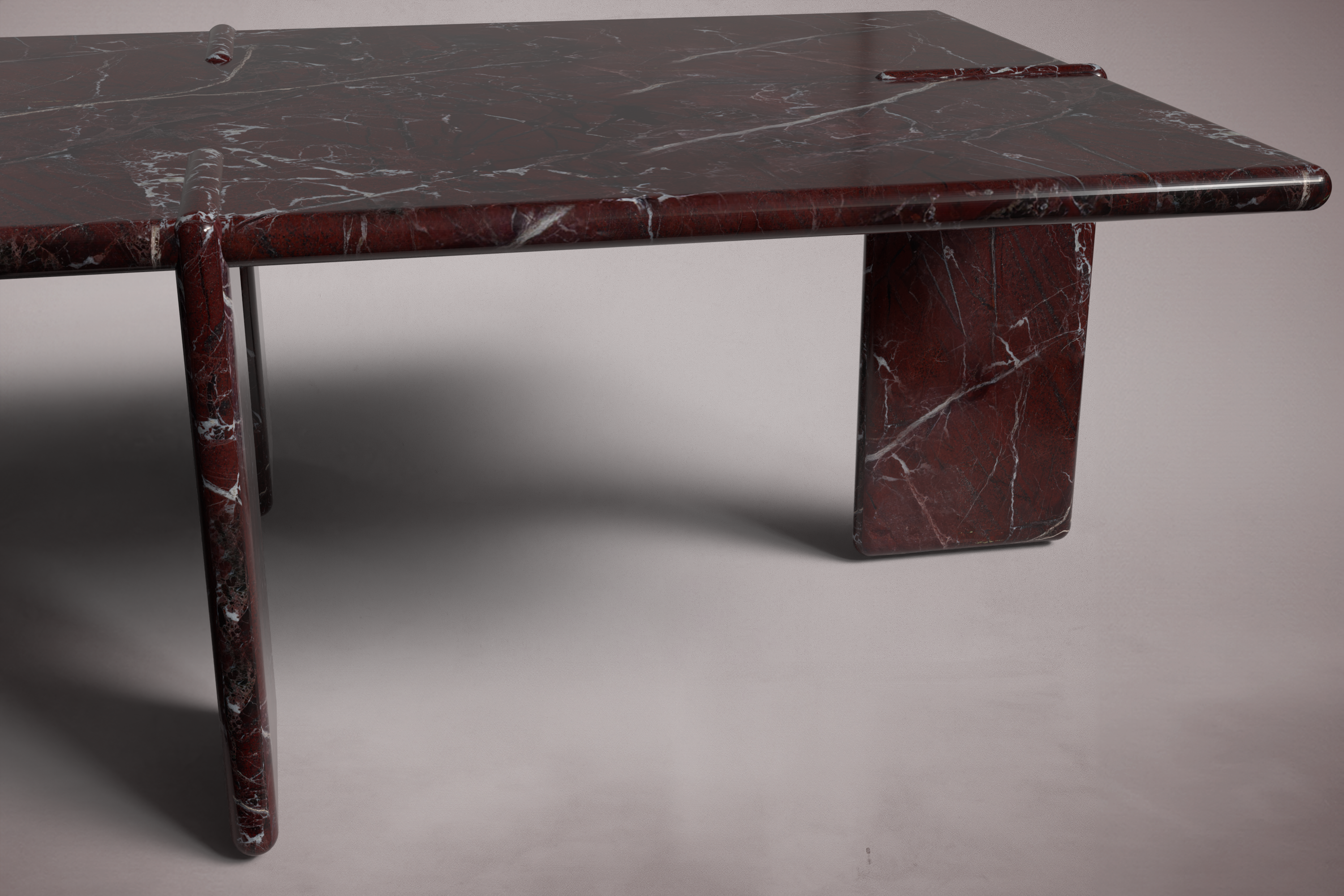 Luna Rectangular Rosso Levanto Marble Coffee Table