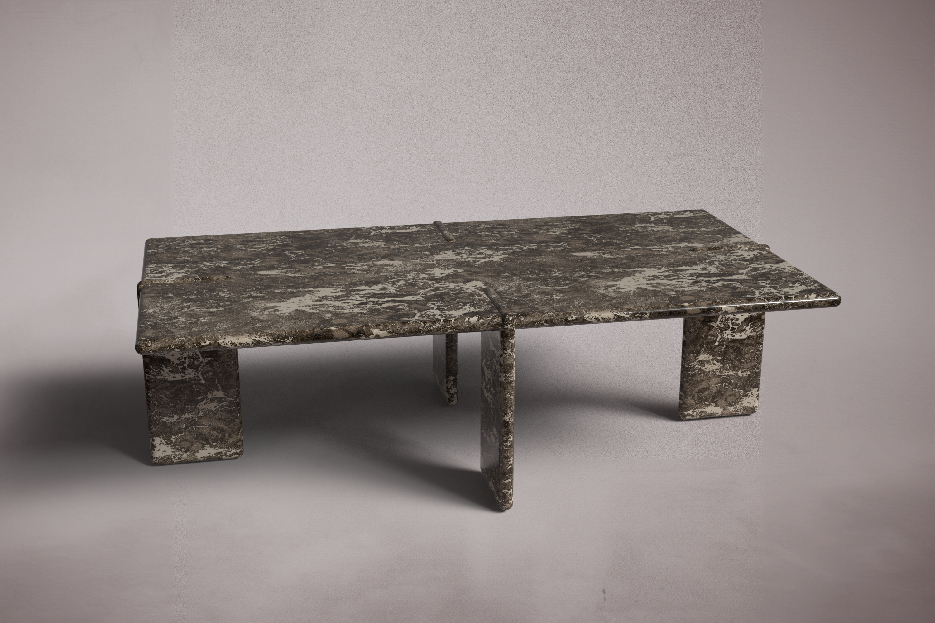 Luna Rectangular Emperador Dark Marble Coffee Table