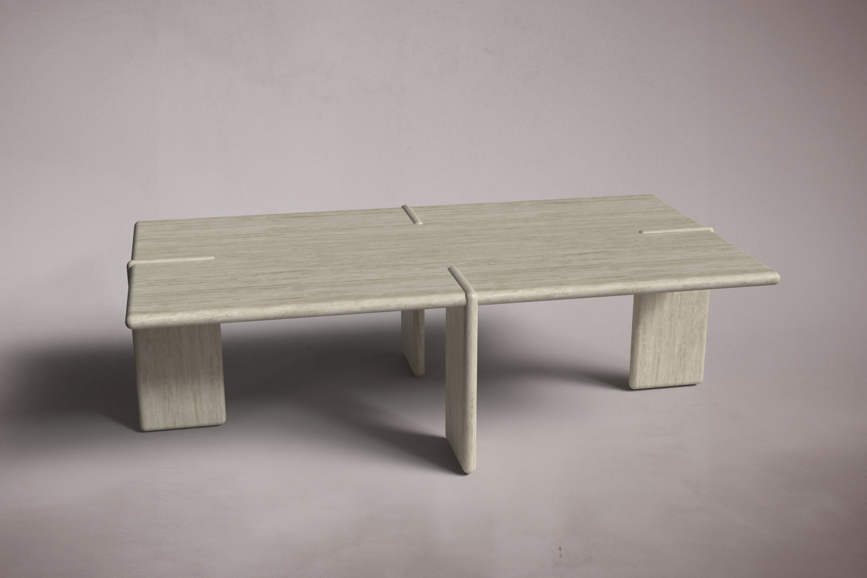 Luna Rectangular Travertine Coffee Table