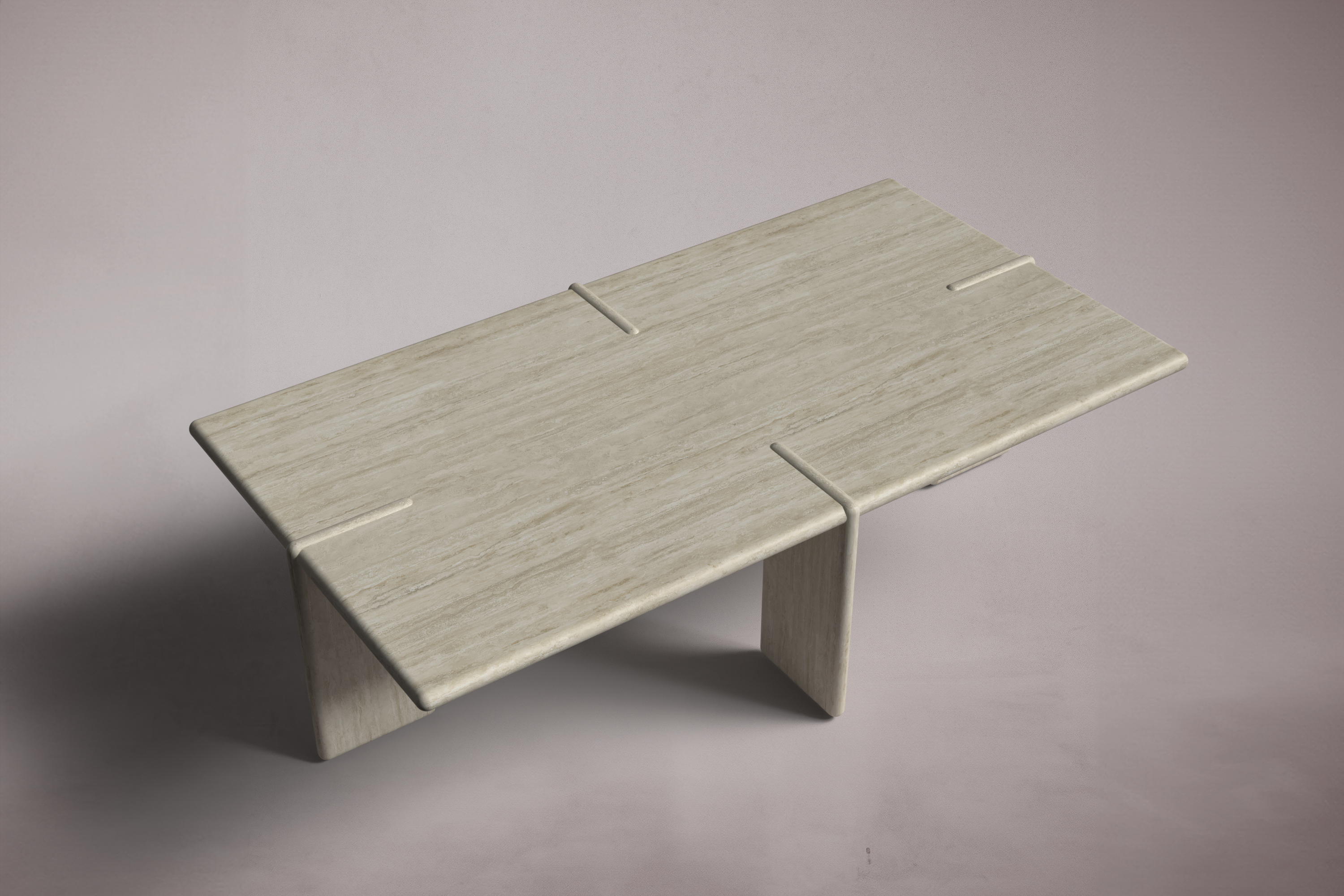 Luna Rectangular Travertine Coffee Table