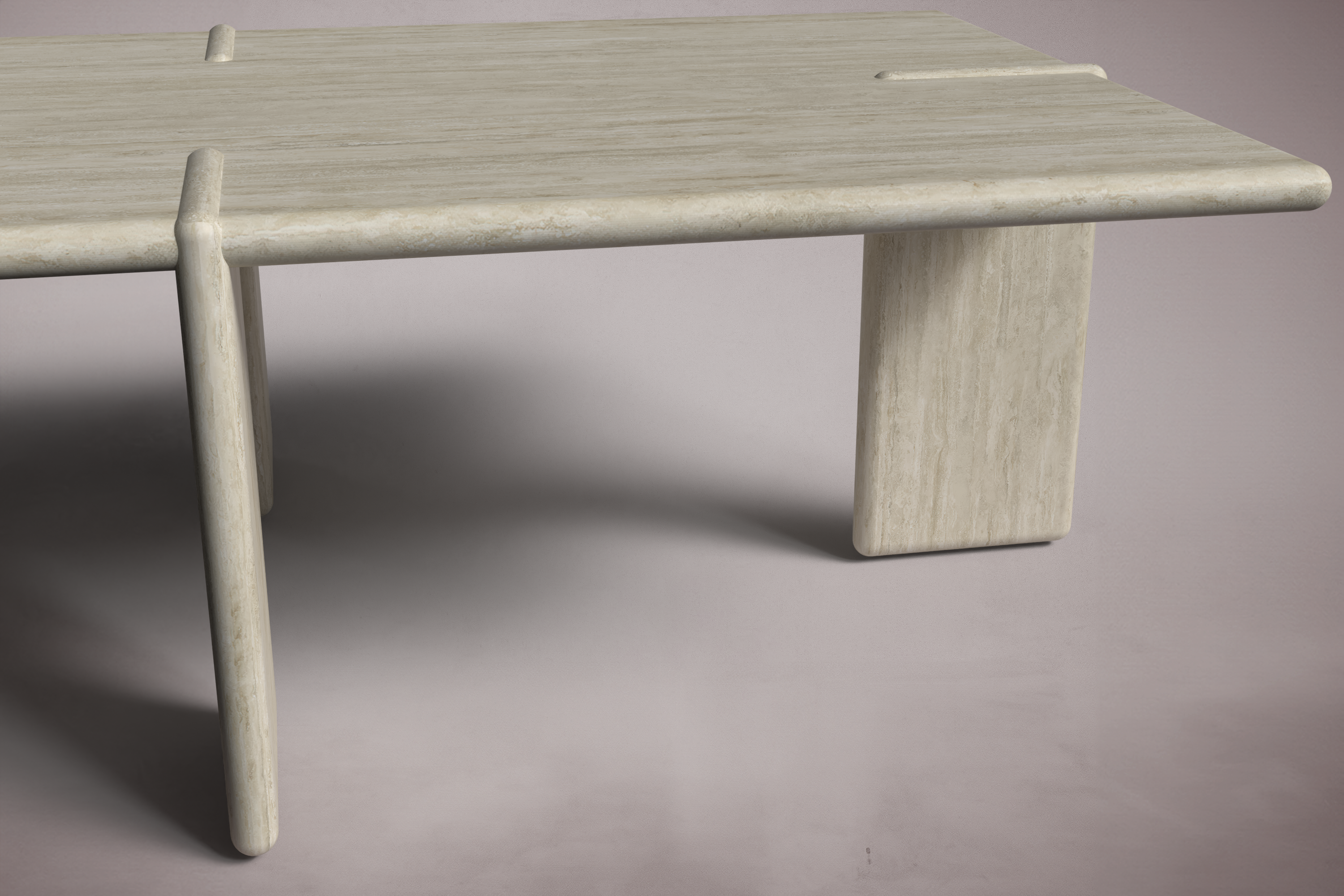 Luna Rectangular Travertine Coffee Table