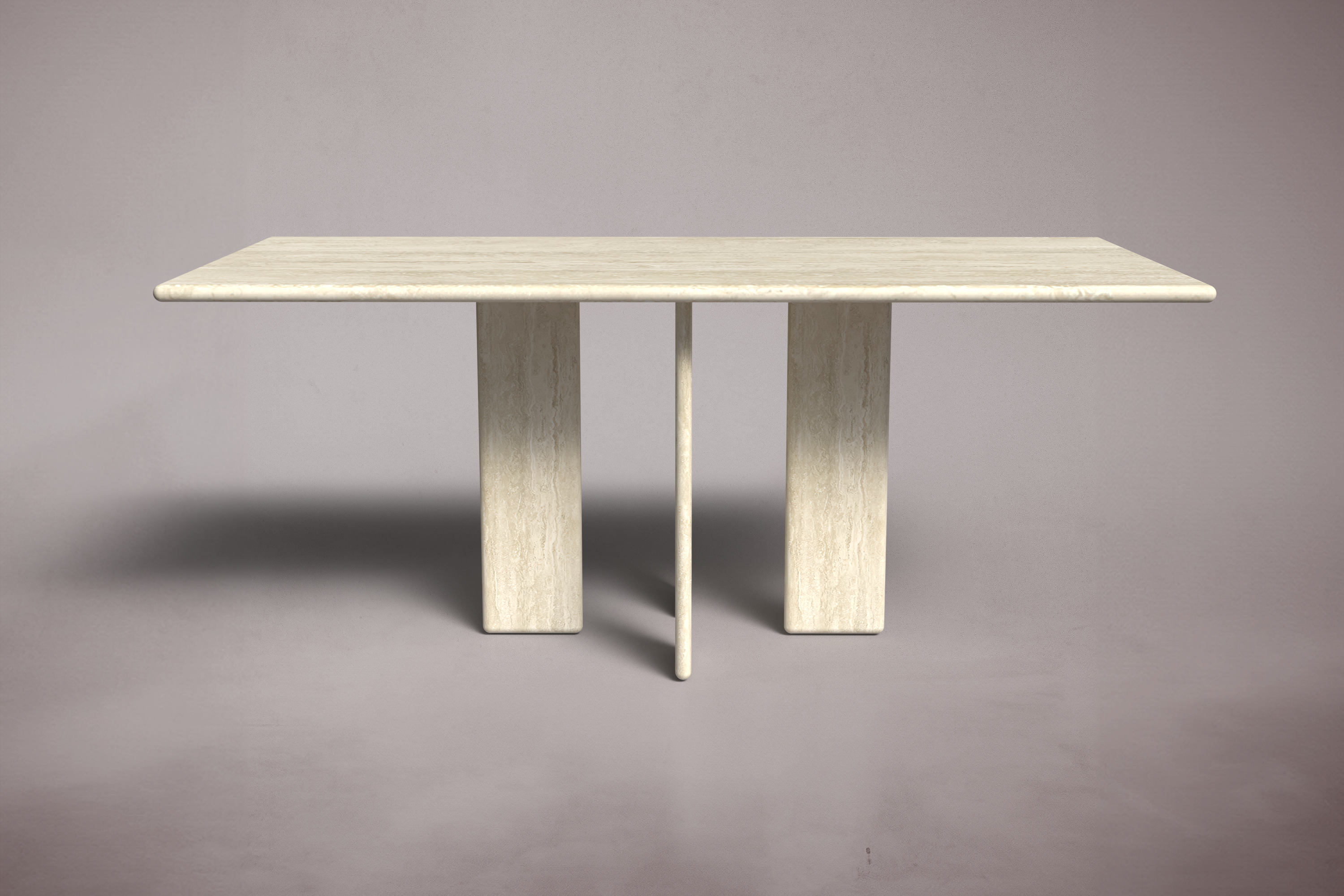 Luna Rectangular Travertine Dining Table