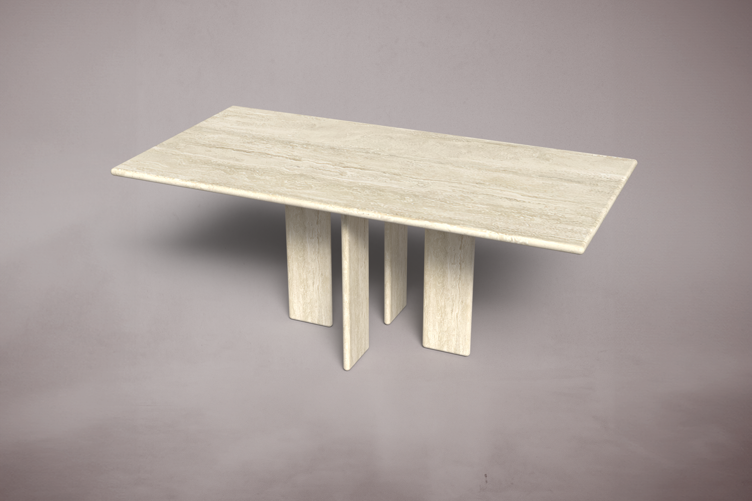 Luna Rectangular Travertine Dining Table