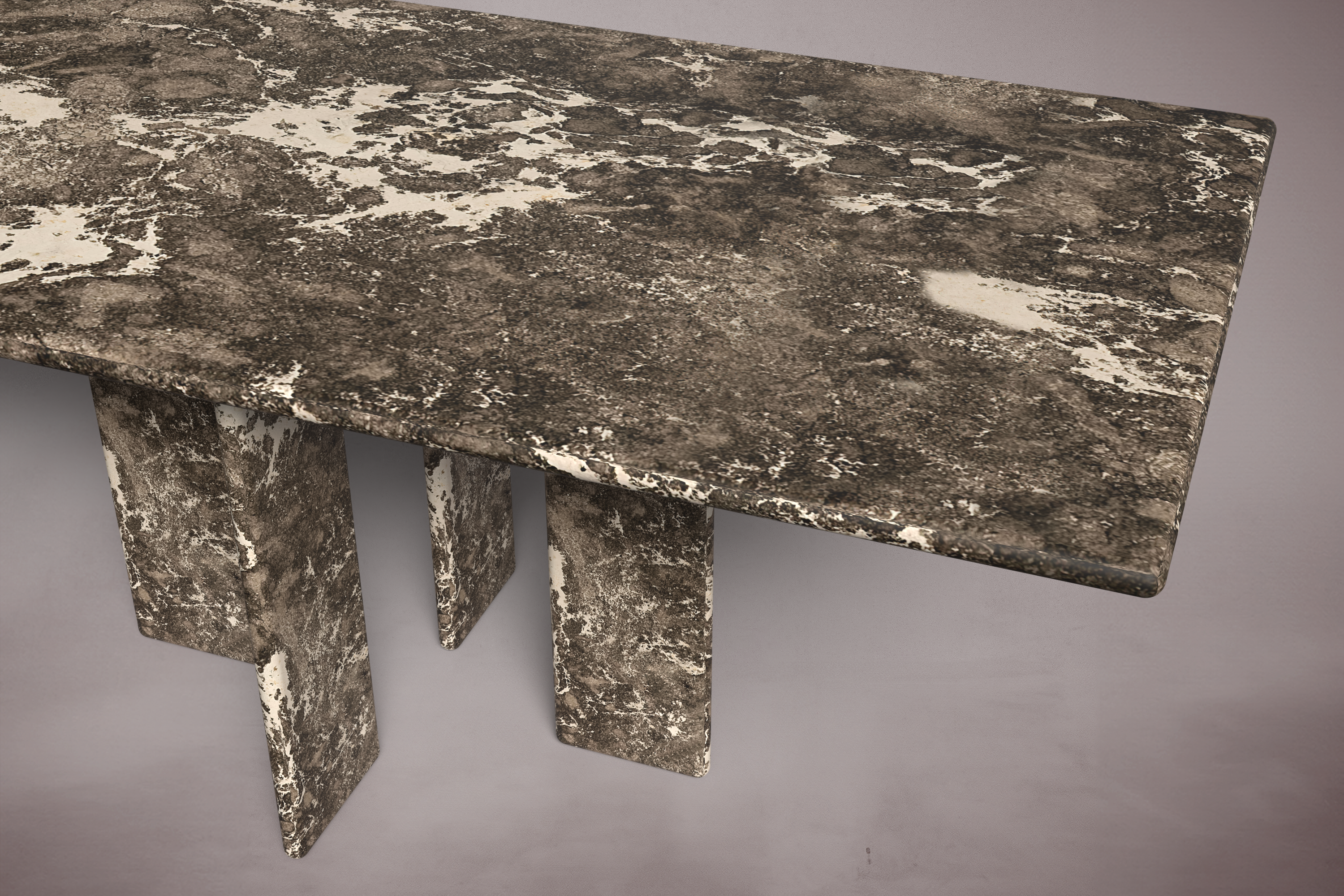 Luna Rectangular Dark Emperador Marble Dining Table