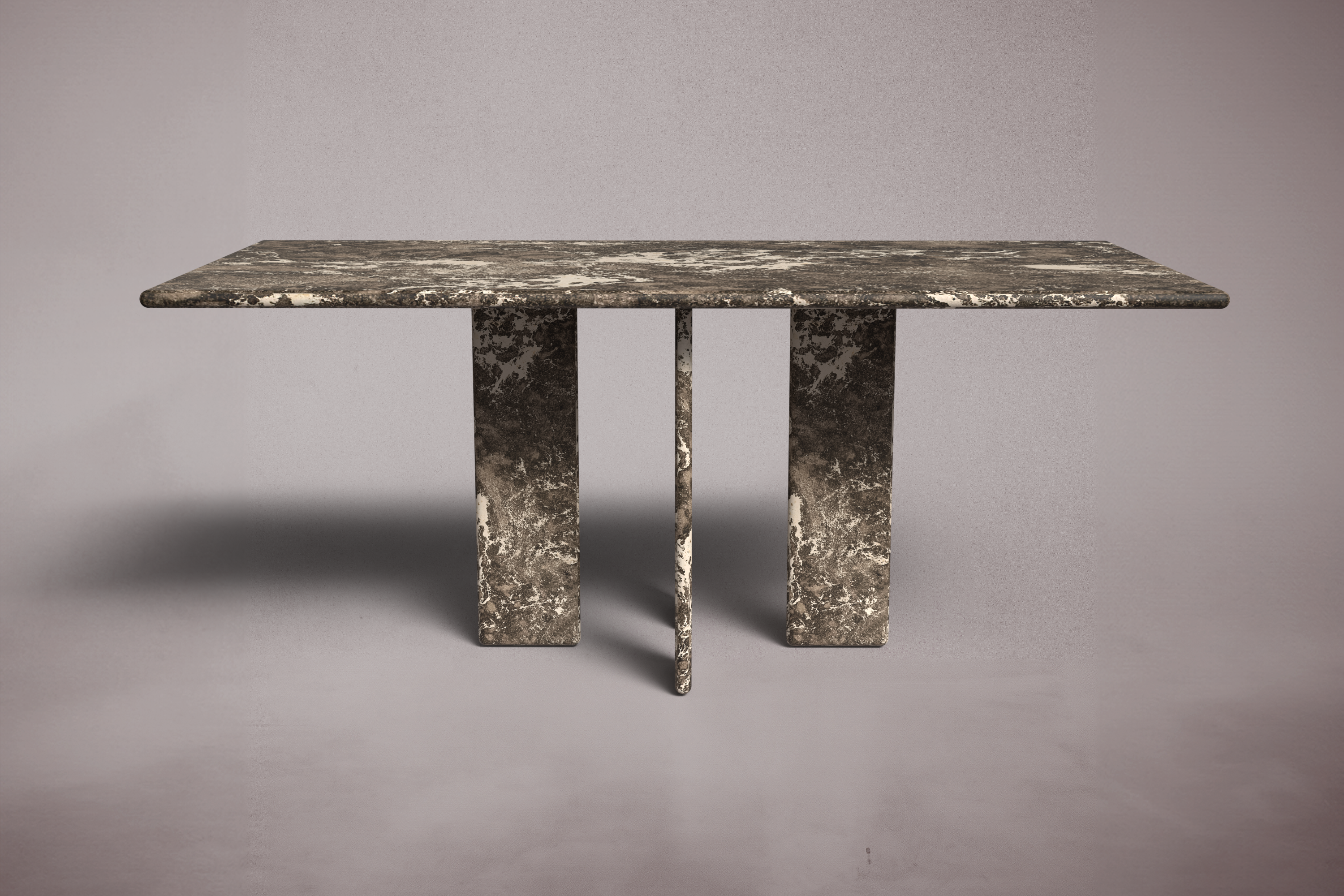 Luna Rectangular Dark Emperador Marble Dining Table